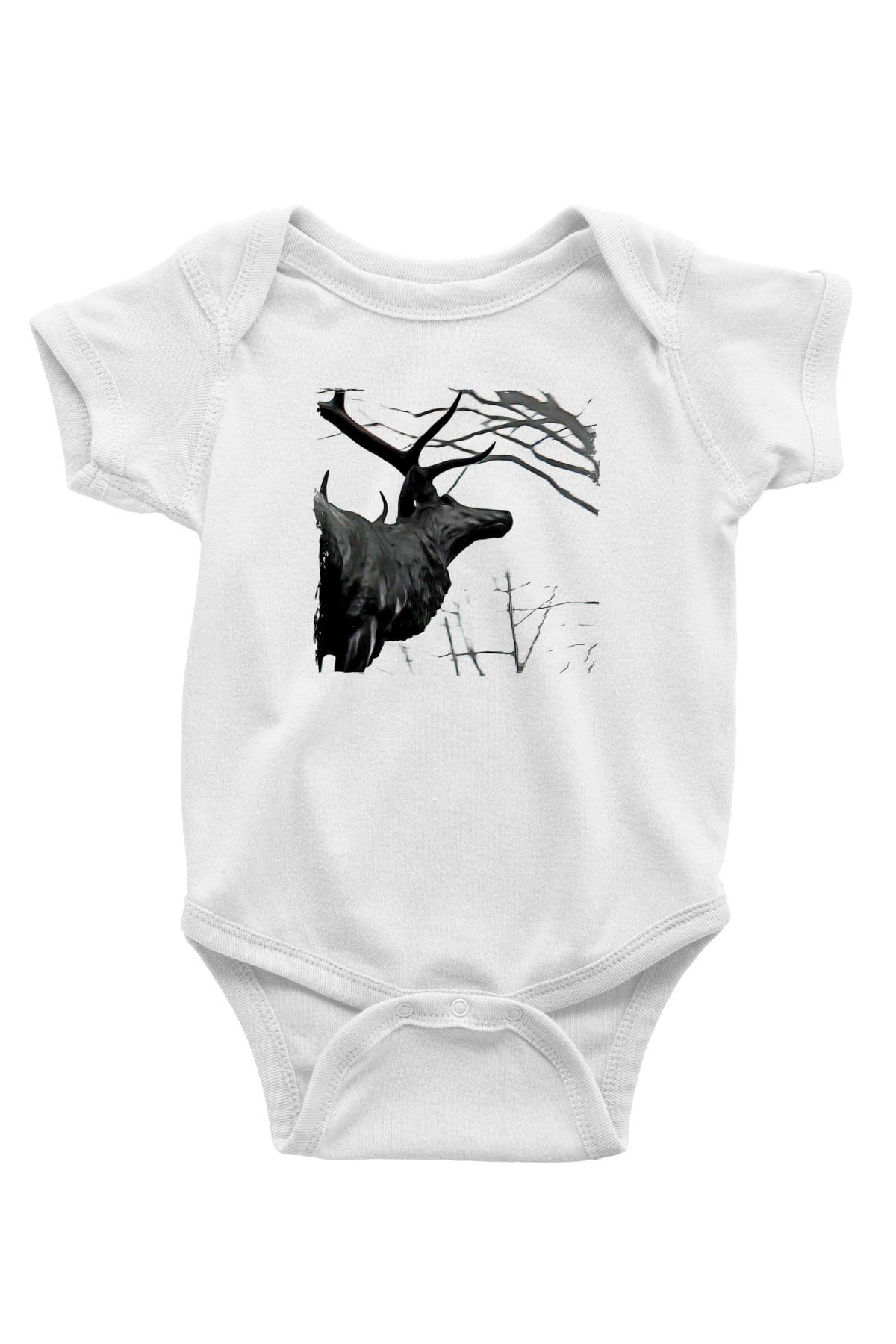 Agalloch Baskılı Beyaz Unisex Bebek Body - Zıbın