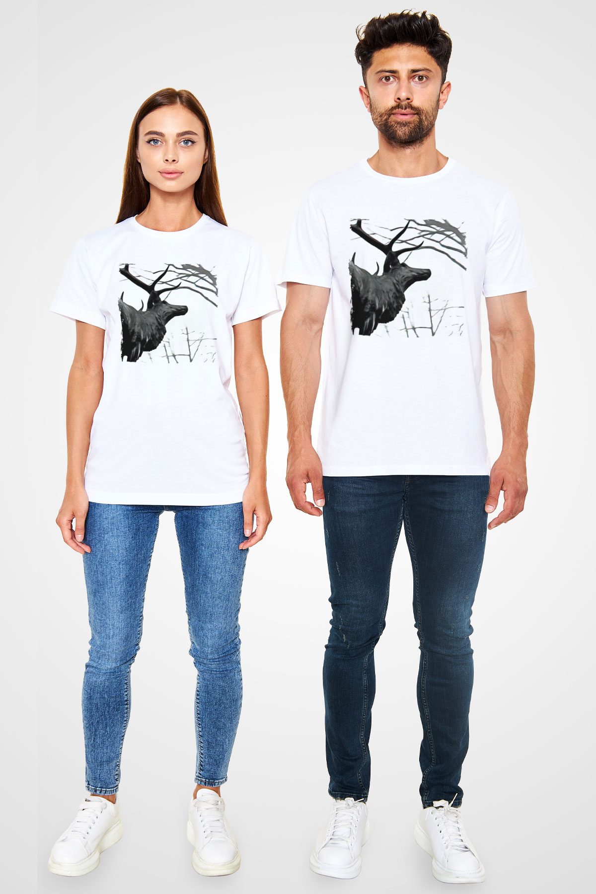 Agalloch Baskılı Unisex Beyaz Tişört - Tshirt