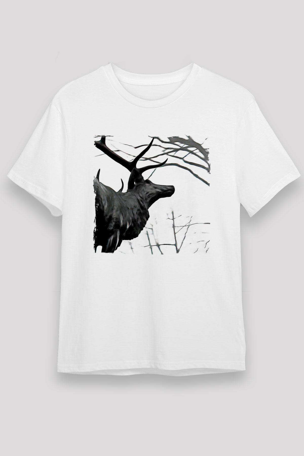 Agalloch Baskılı Unisex Beyaz Tişört - Tshirt