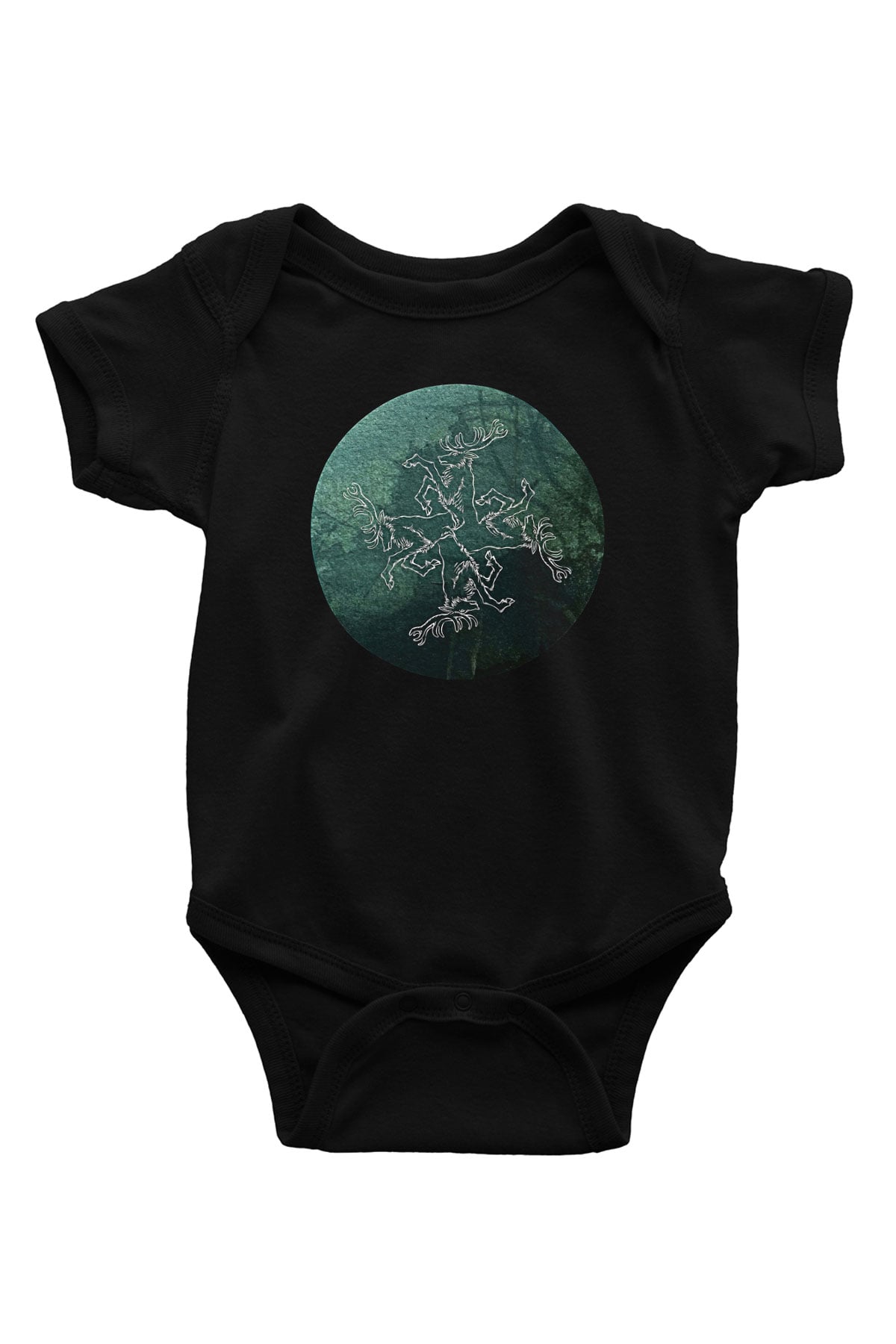 Agalloch Baskılı Unisex Siyah Bebek Body - Zıbın