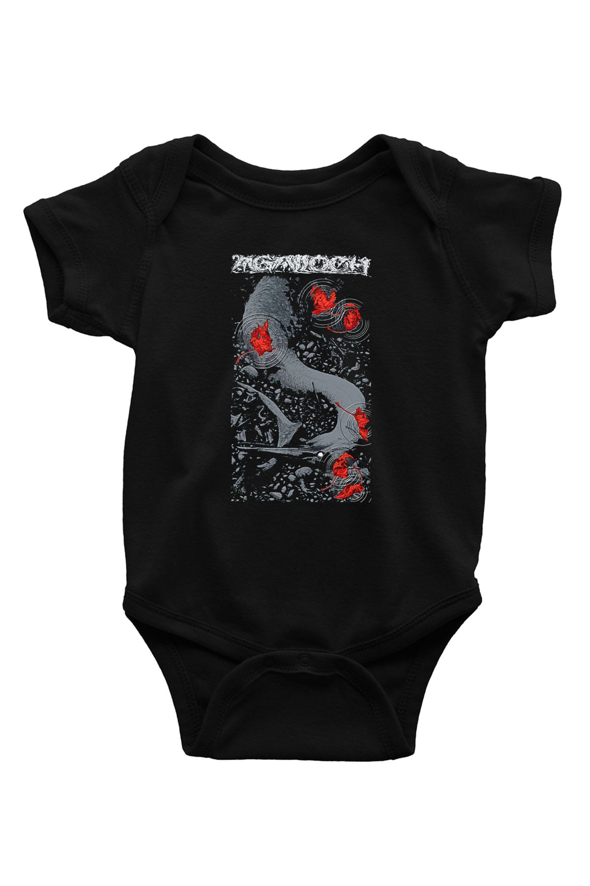 Agalloch Baskılı Unisex Siyah Bebek Body - Zıbın