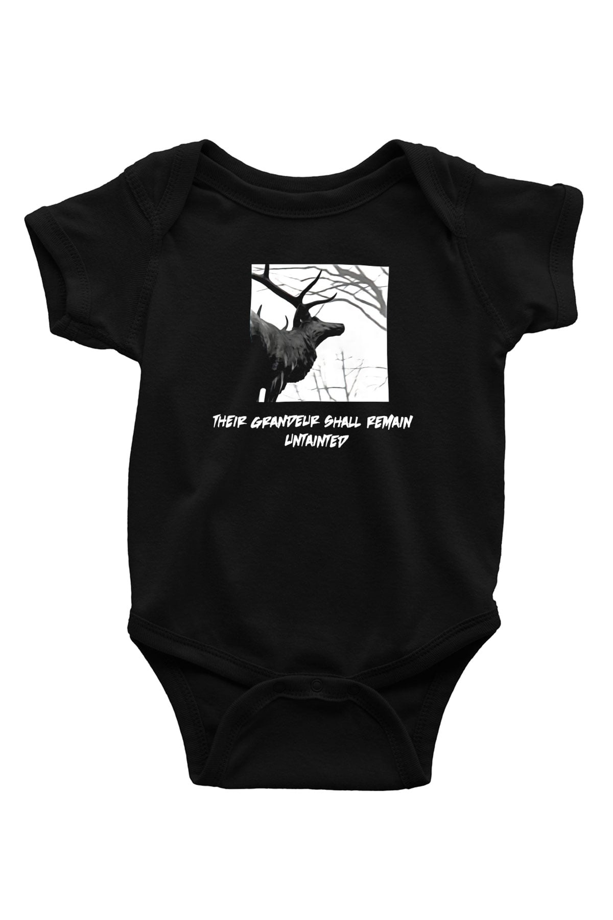 Agalloch Baskılı Unisex Siyah Bebek Body - Zıbın