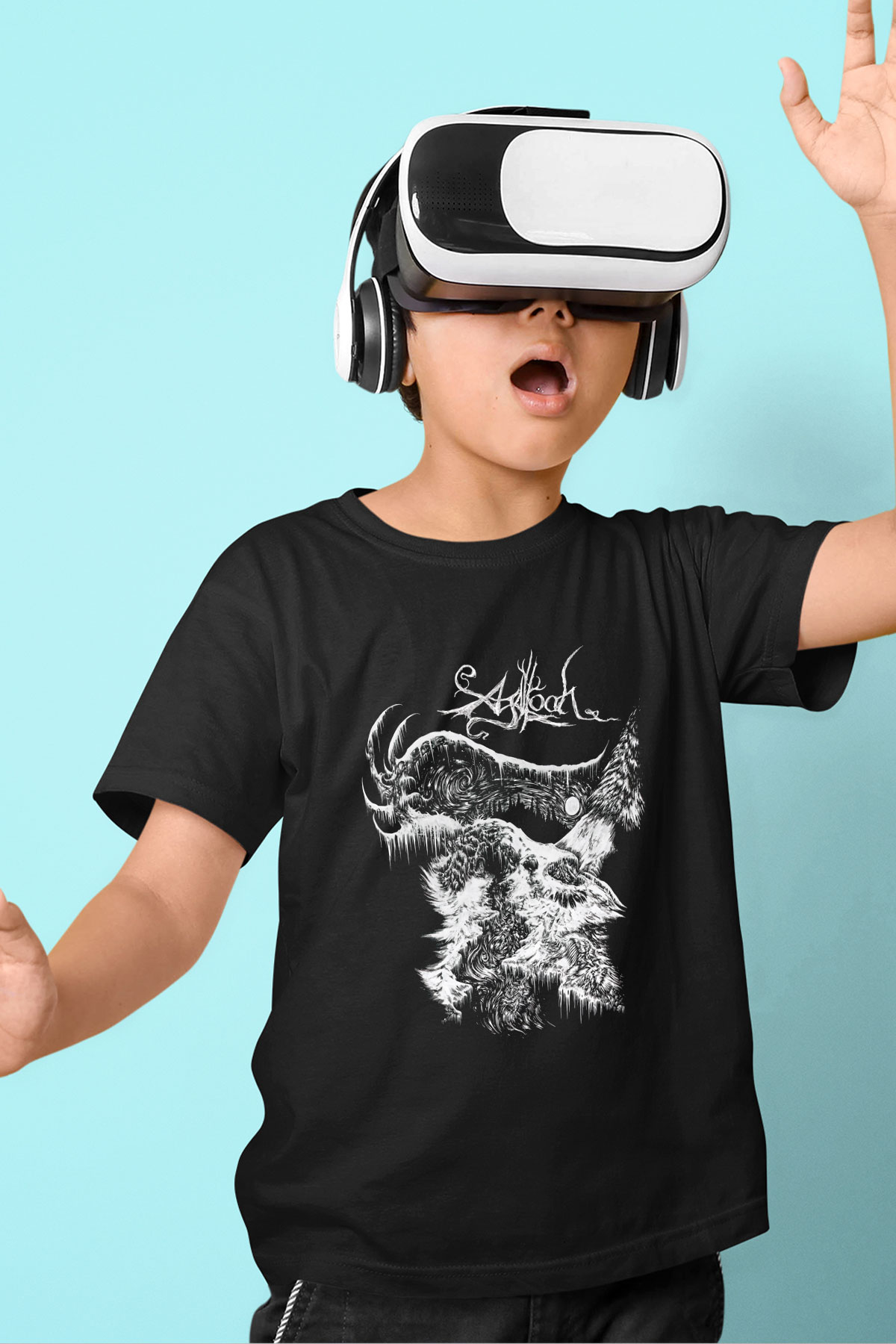 Agalloch Baskılı Unisex Siyah Çocuk Tişört - Tshirt