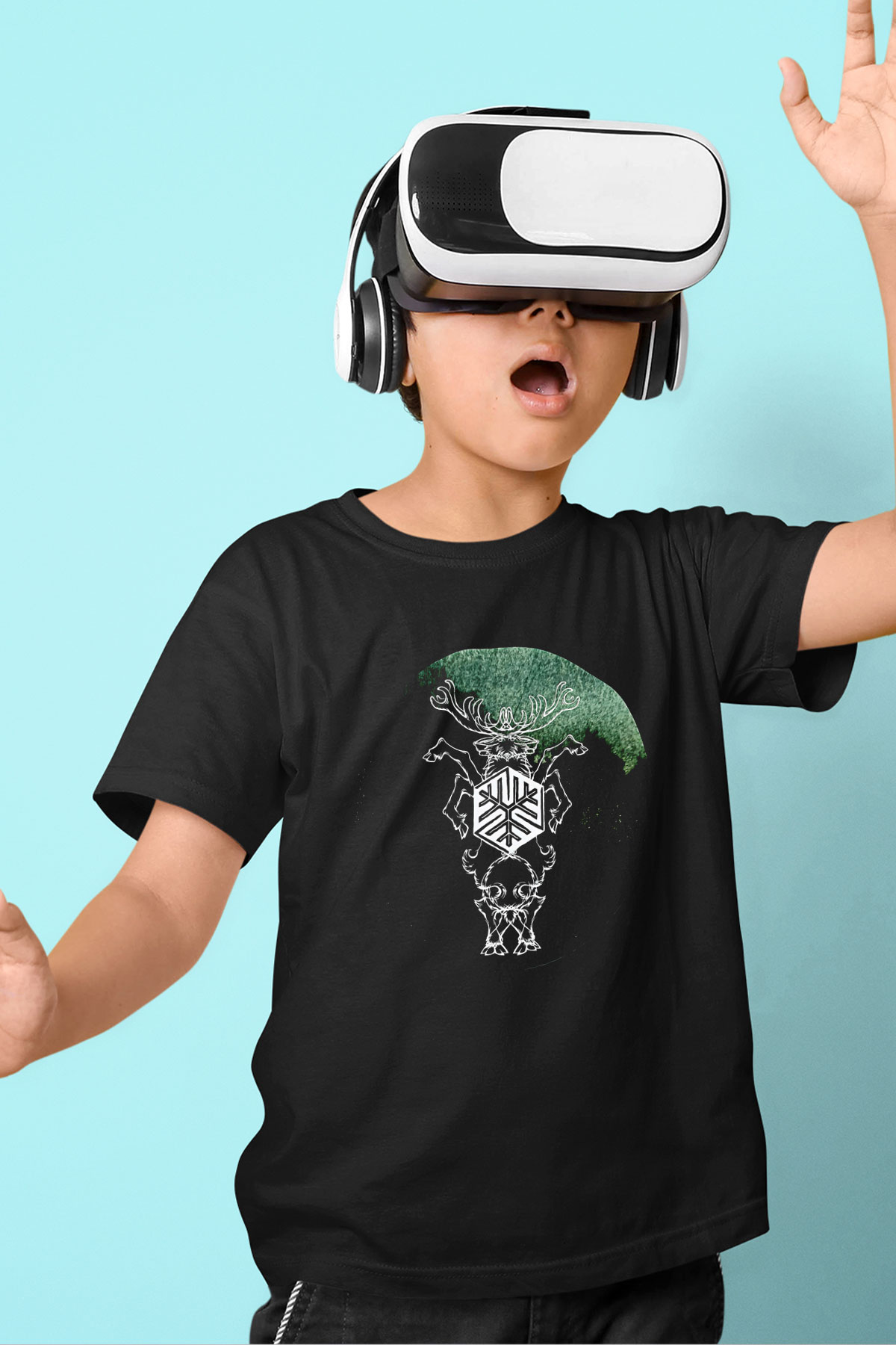 Agalloch Baskılı Unisex Siyah Çocuk Tişört - Tshirt