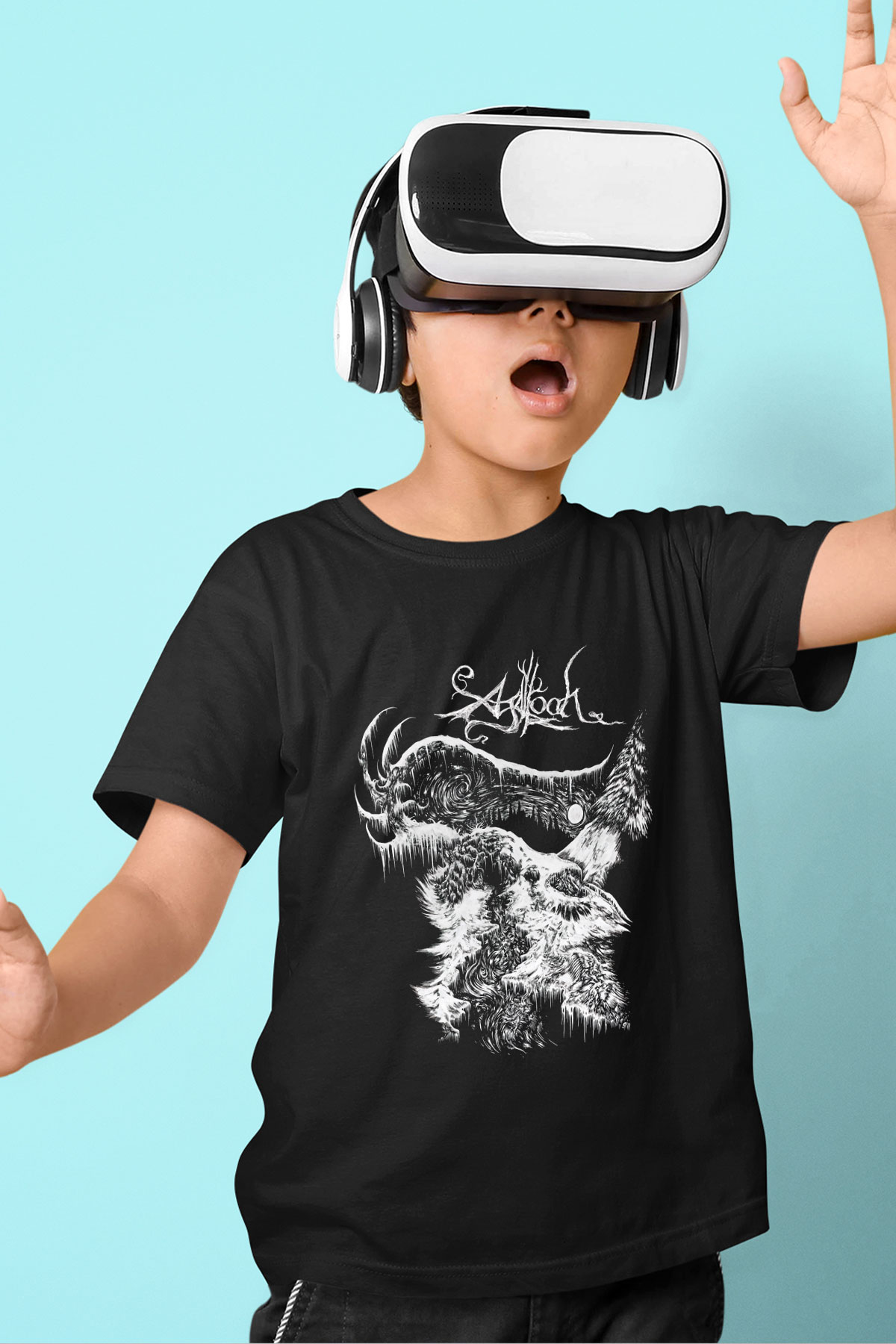 Agalloch Baskılı Unisex Siyah Çocuk Tişört - Tshirt