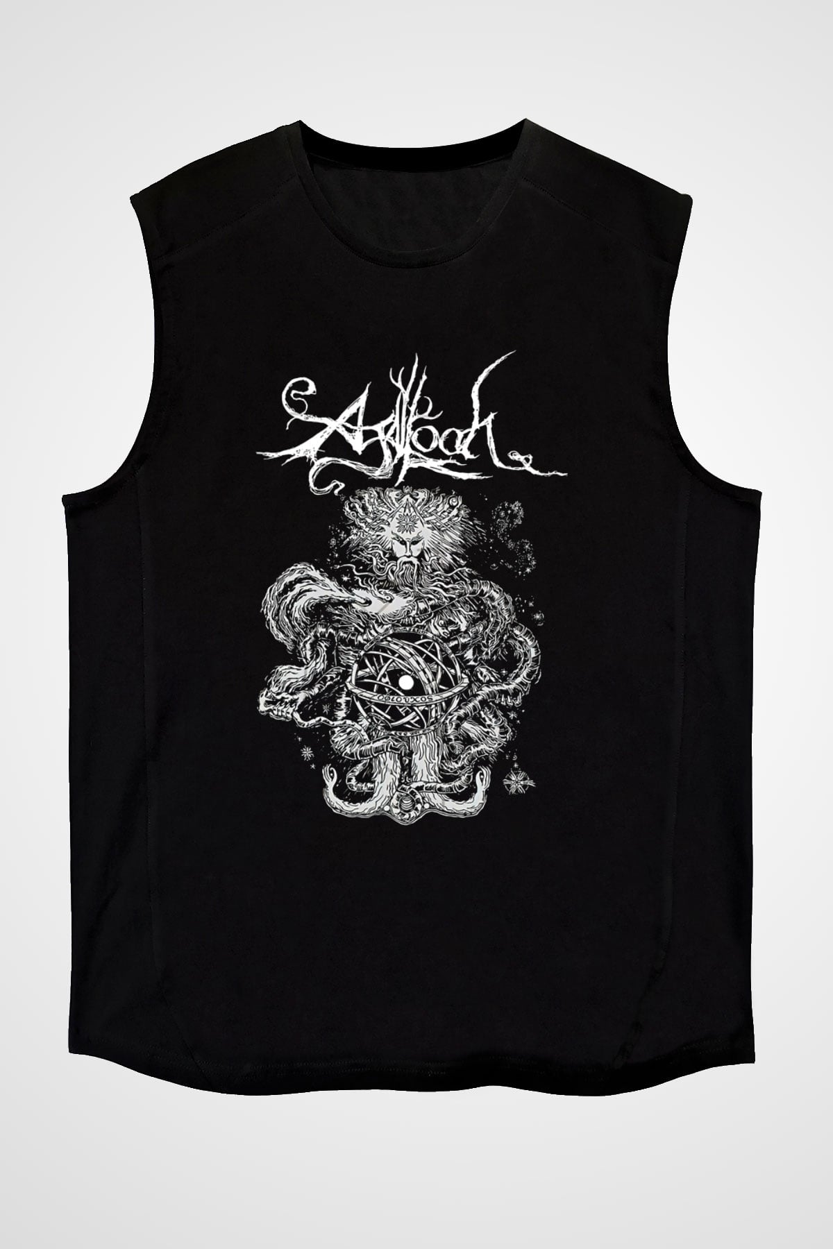 Agalloch Baskılı Unisex Siyah Kolsuz Tişört - Tshirt
