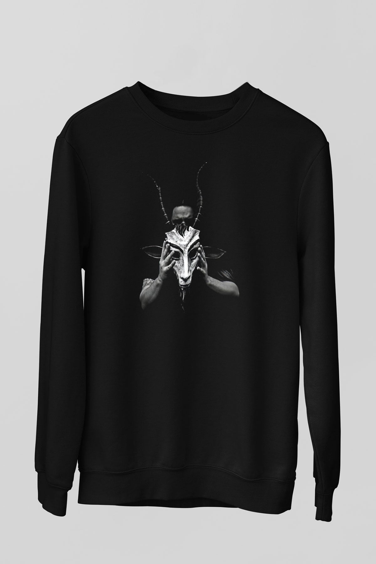 Agalloch Baskılı Unisex Siyah Sweatshirt