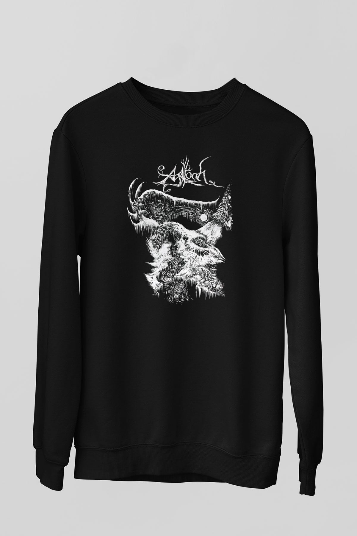 Agalloch Baskılı Unisex Siyah Sweatshirt