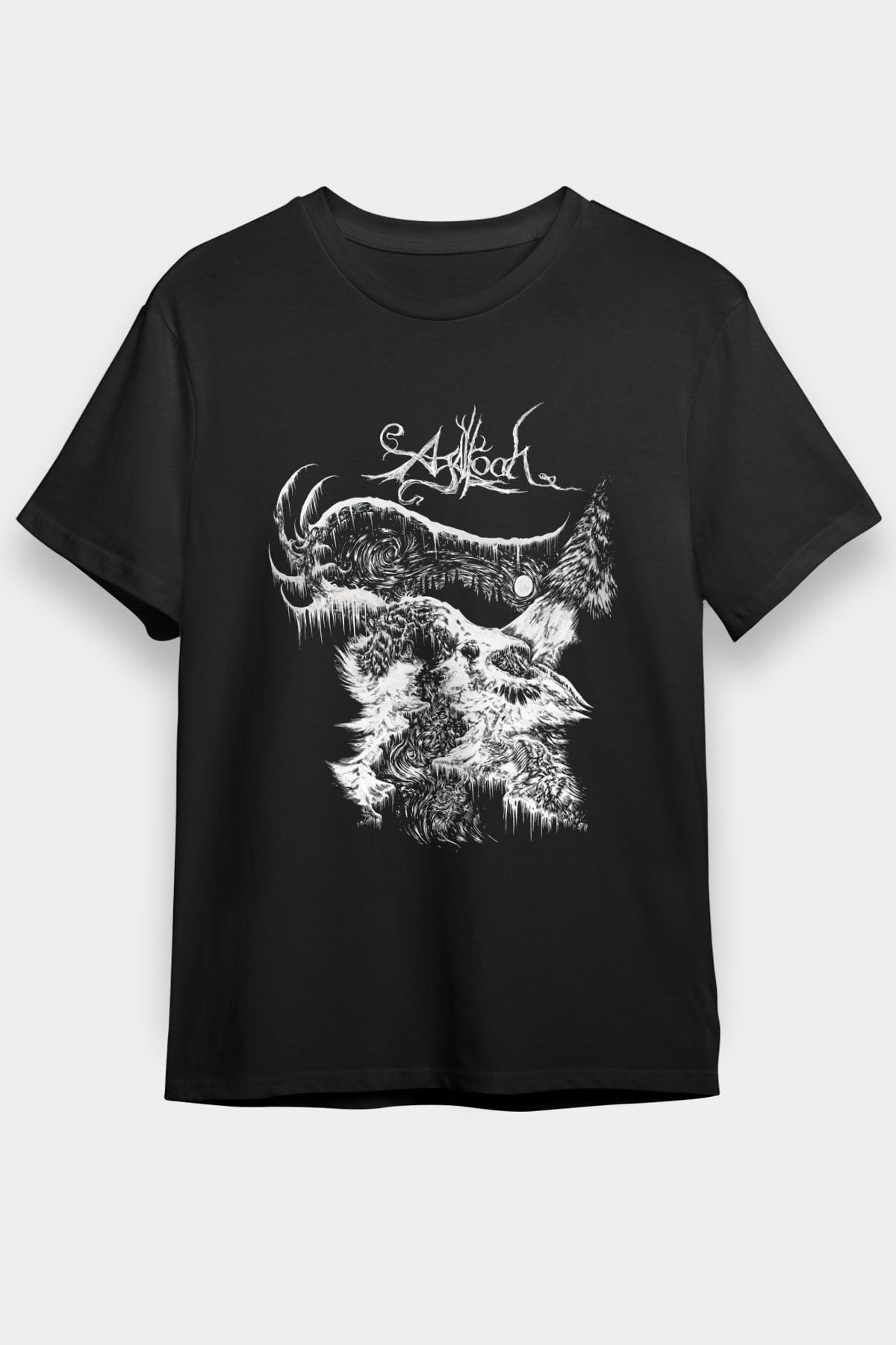 Agalloch Baskılı Unisex Siyah Tişört - Tshirt