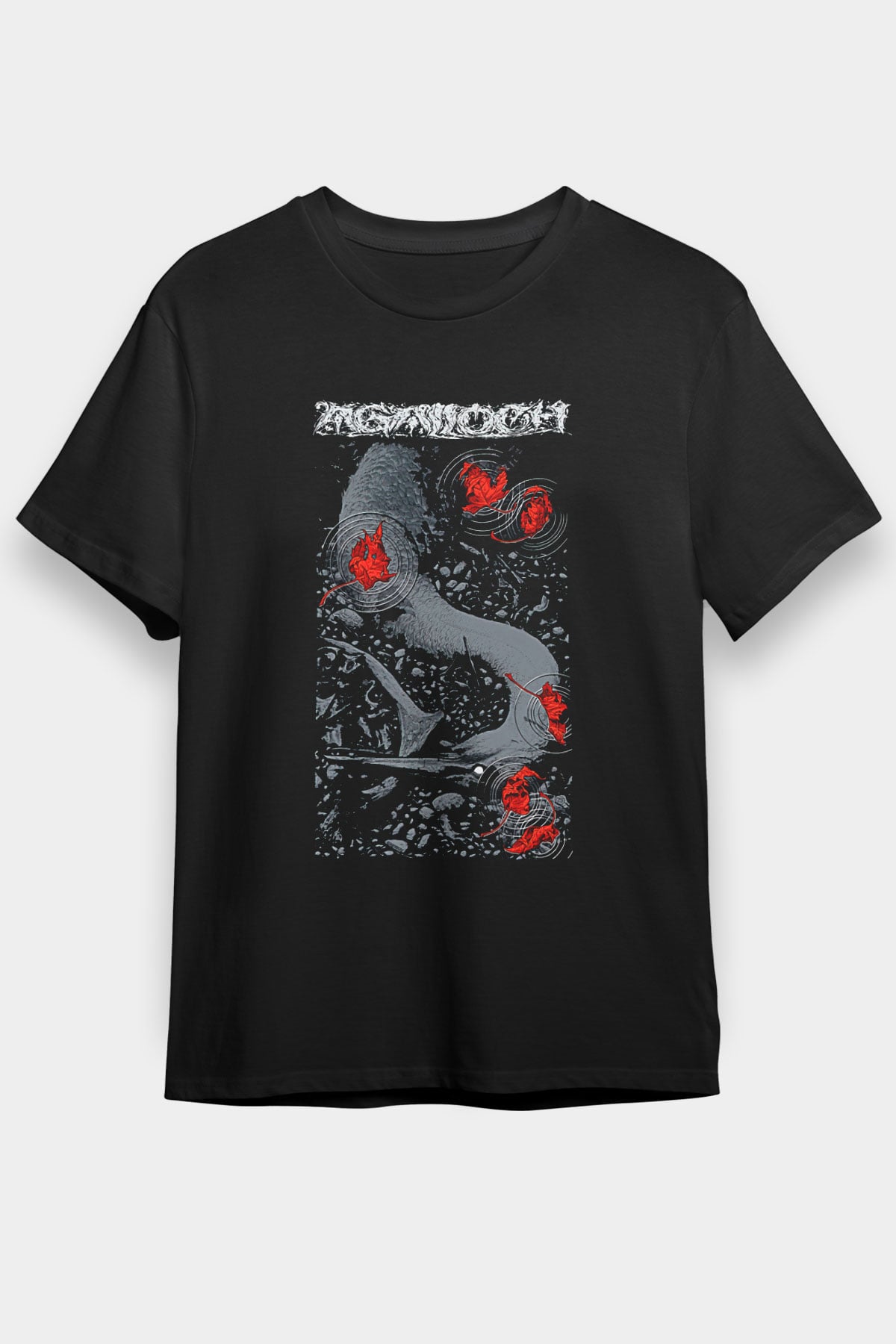 Agalloch Baskılı Unisex Siyah Tişört - Tshirt