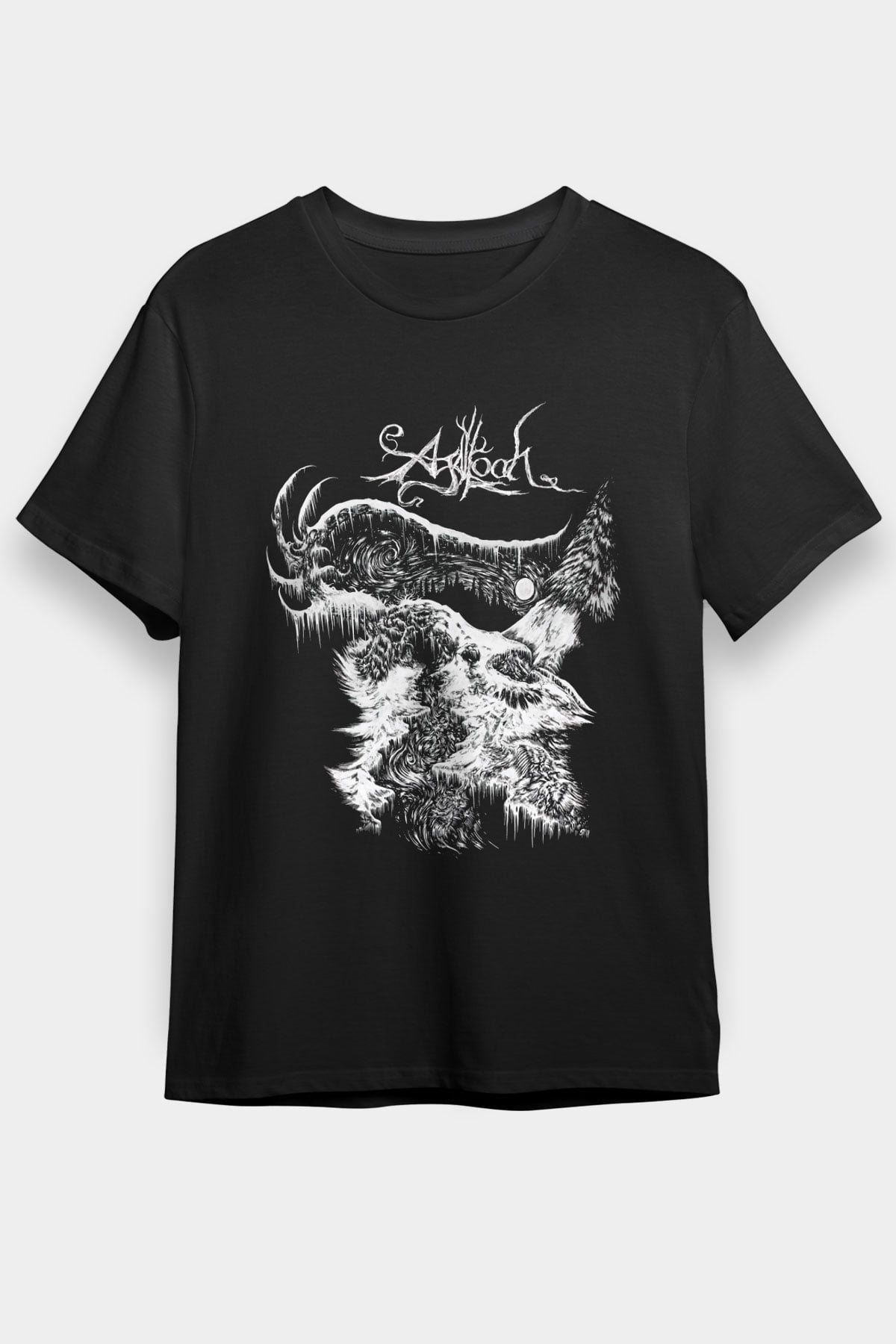 Agalloch Baskılı Unisex Siyah Tişört - Tshirt