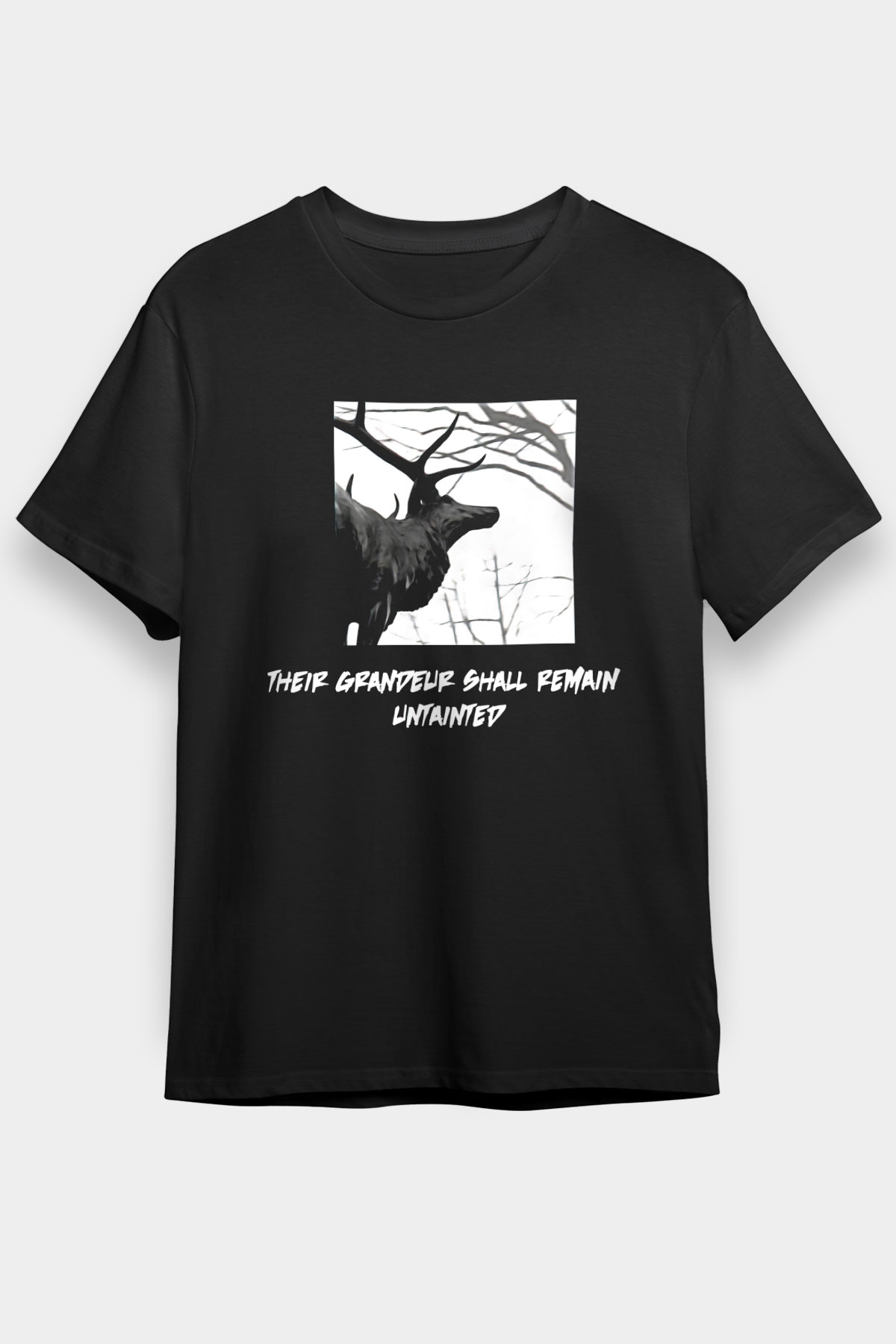 Agalloch Baskılı Unisex Siyah Tişört - Tshirt