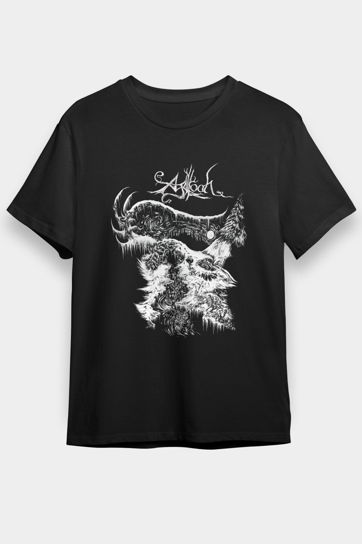 Agalloch Baskılı Unisex Siyah Tişört - Tshirt