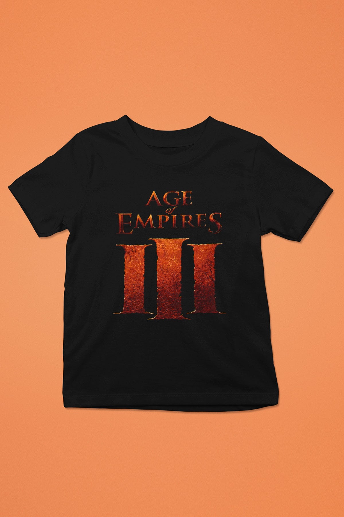 Age Of Empires Baskılı Siyah Unisex Çocuk Tişört