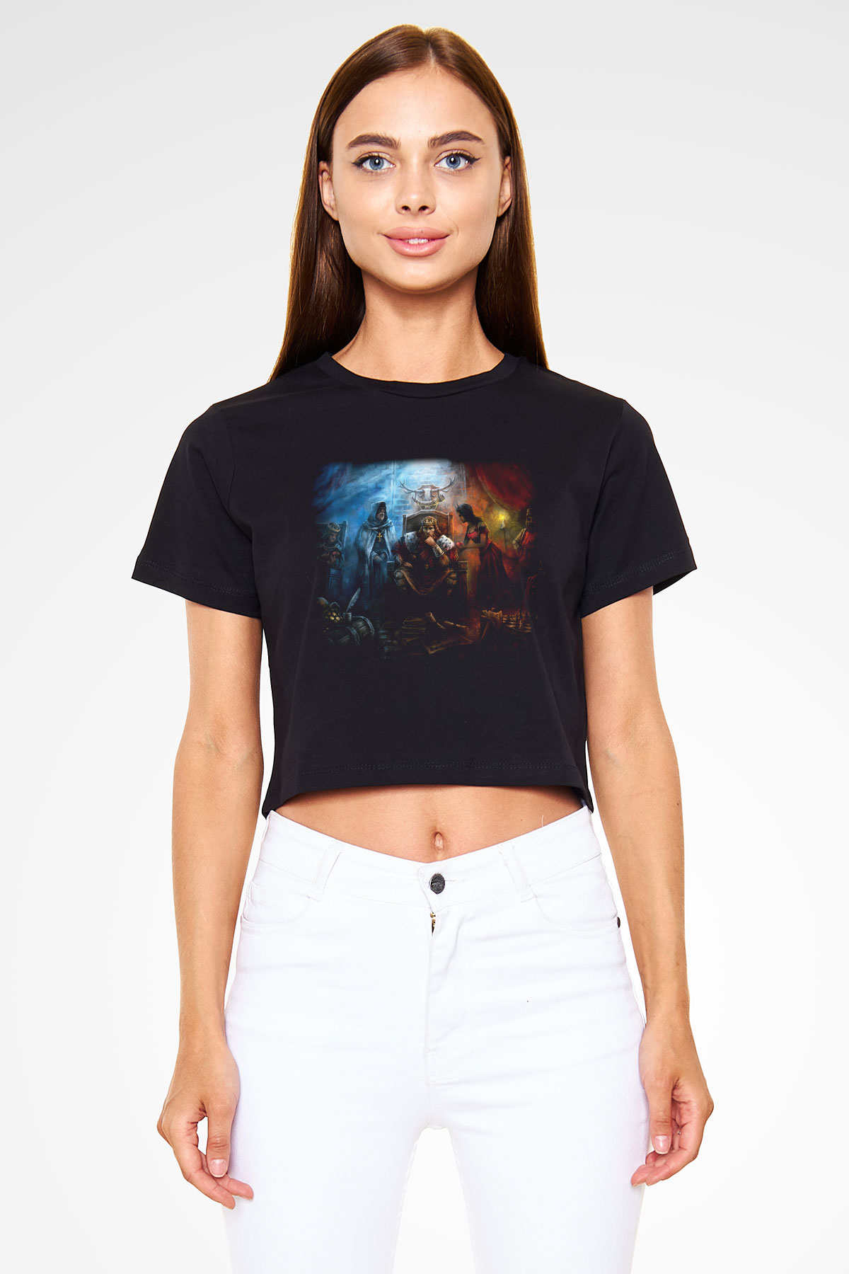 Age Of Empires Siyah Crop Top Tişört