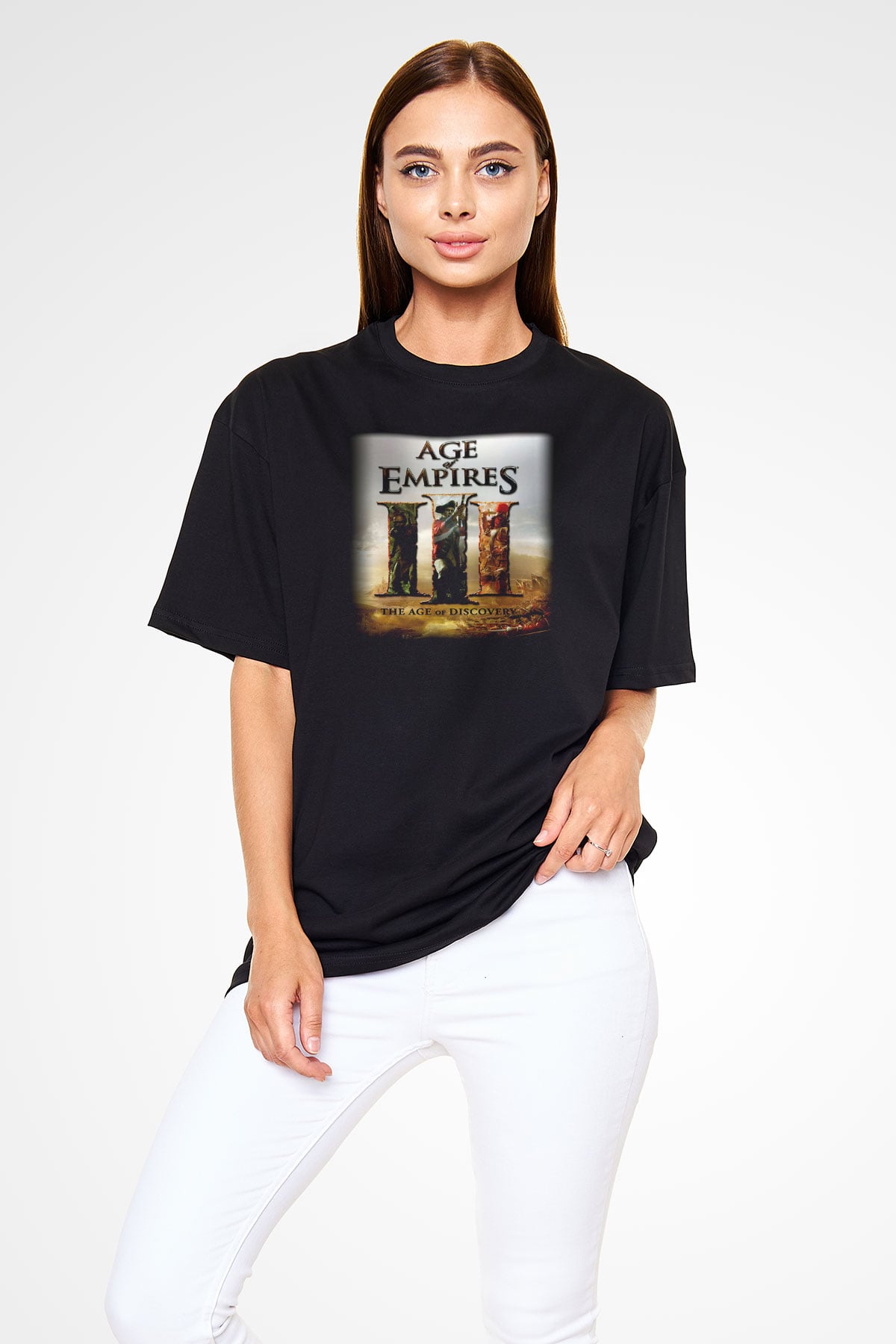 Age Of Empires Siyah Unisex Oversize Tişört T-Shirt