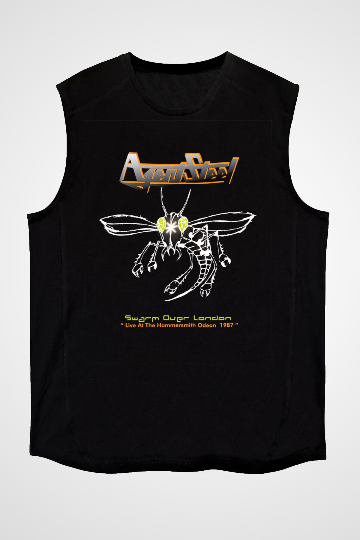 Agent Steel Siyah Unisex Kolsuz Tişört