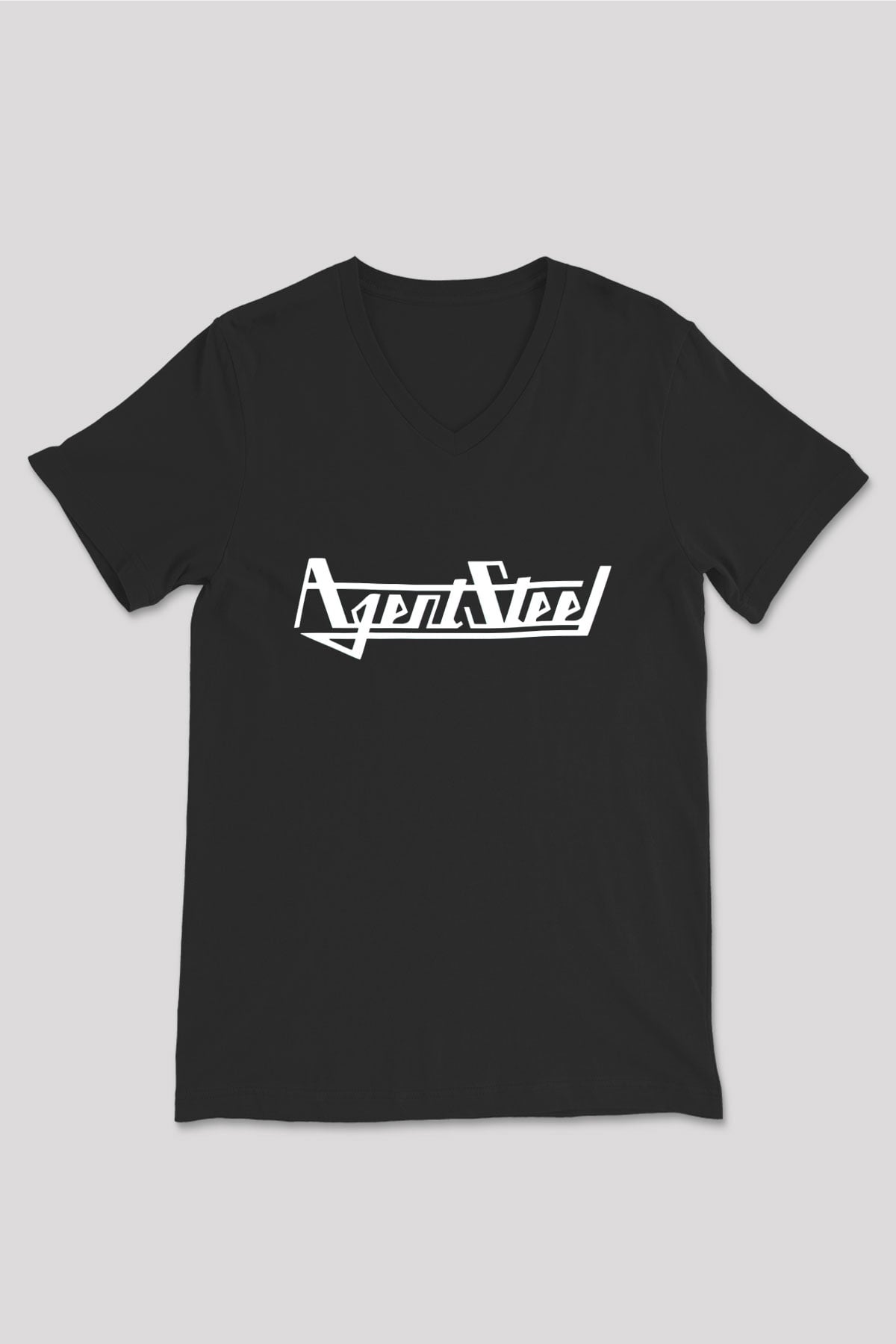 Agent Steel Siyah Unisex V Yaka Tişört
