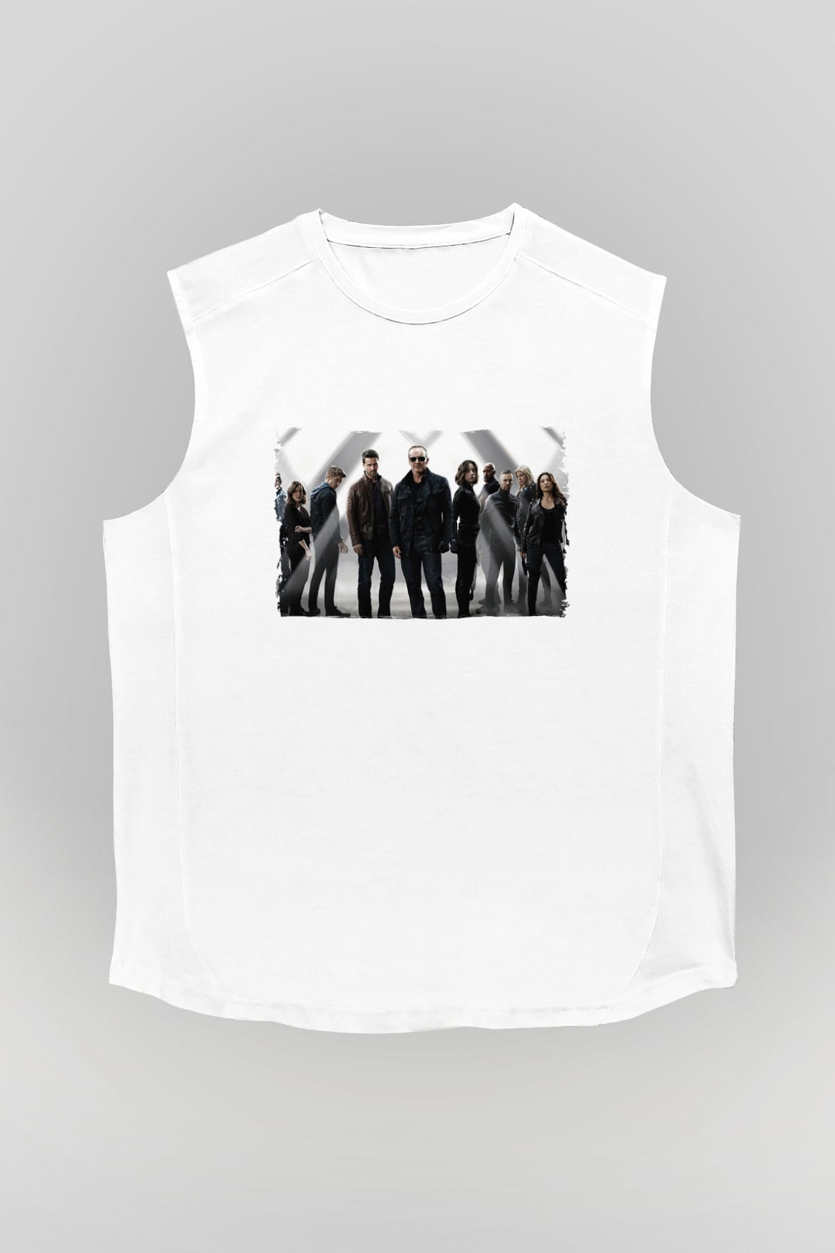 Agents of S.H.I.E.L.D. Beyaz Unisex Kolsuz Tişört