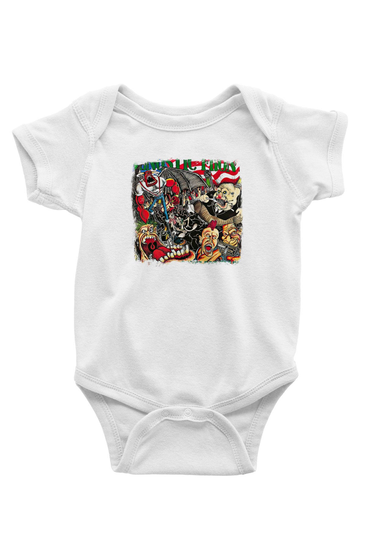 Agnostic Front Baskılı Unisex Beyaz Bebek Body - Zıbın