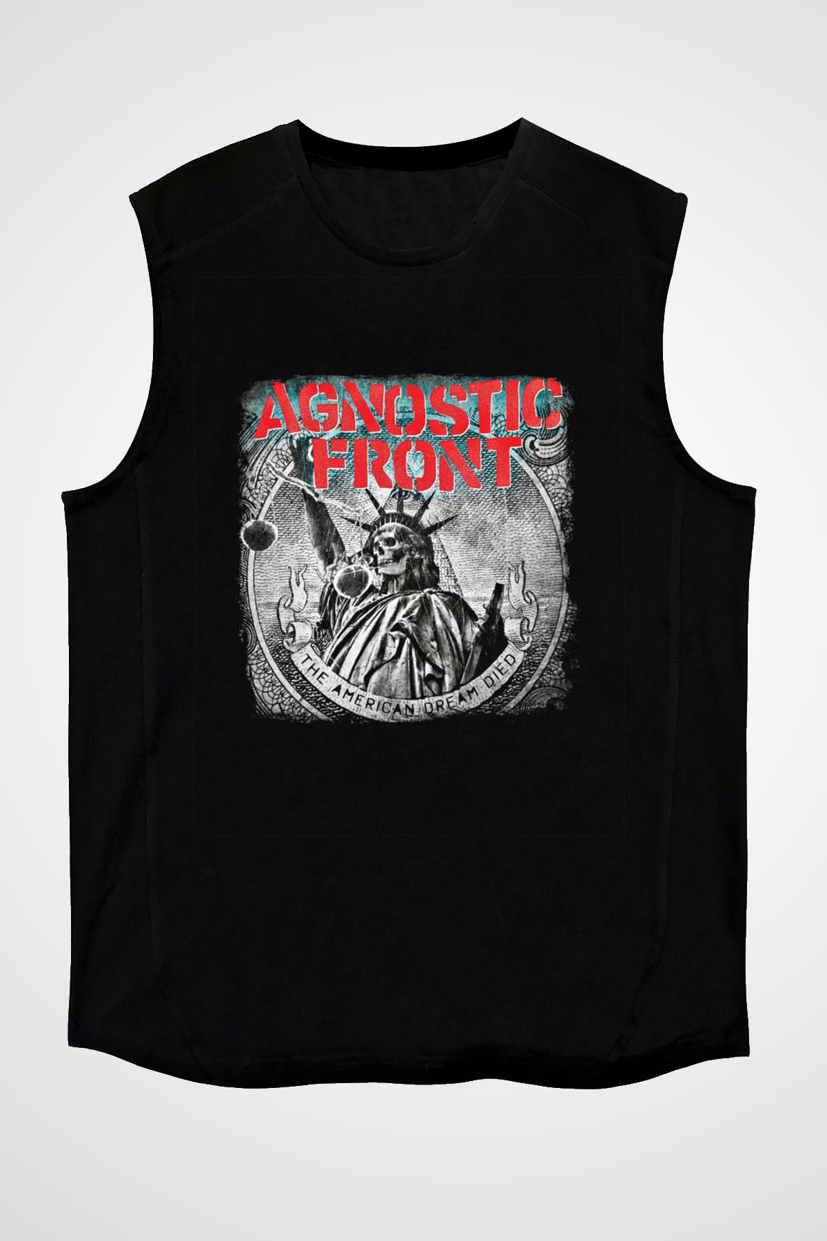 Agnostic Front Baskılı Unisex Siyah Kolsuz Tişört