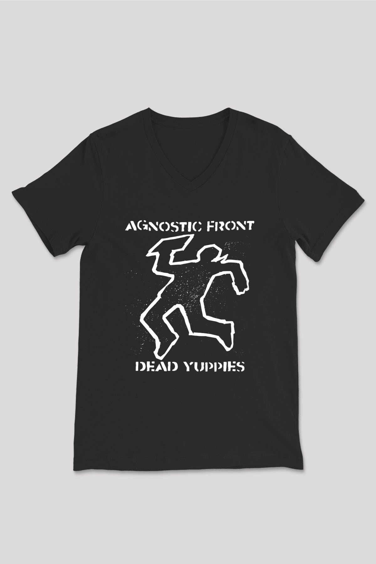 Agnostic Front Siyah Unisex V Yaka Tişört