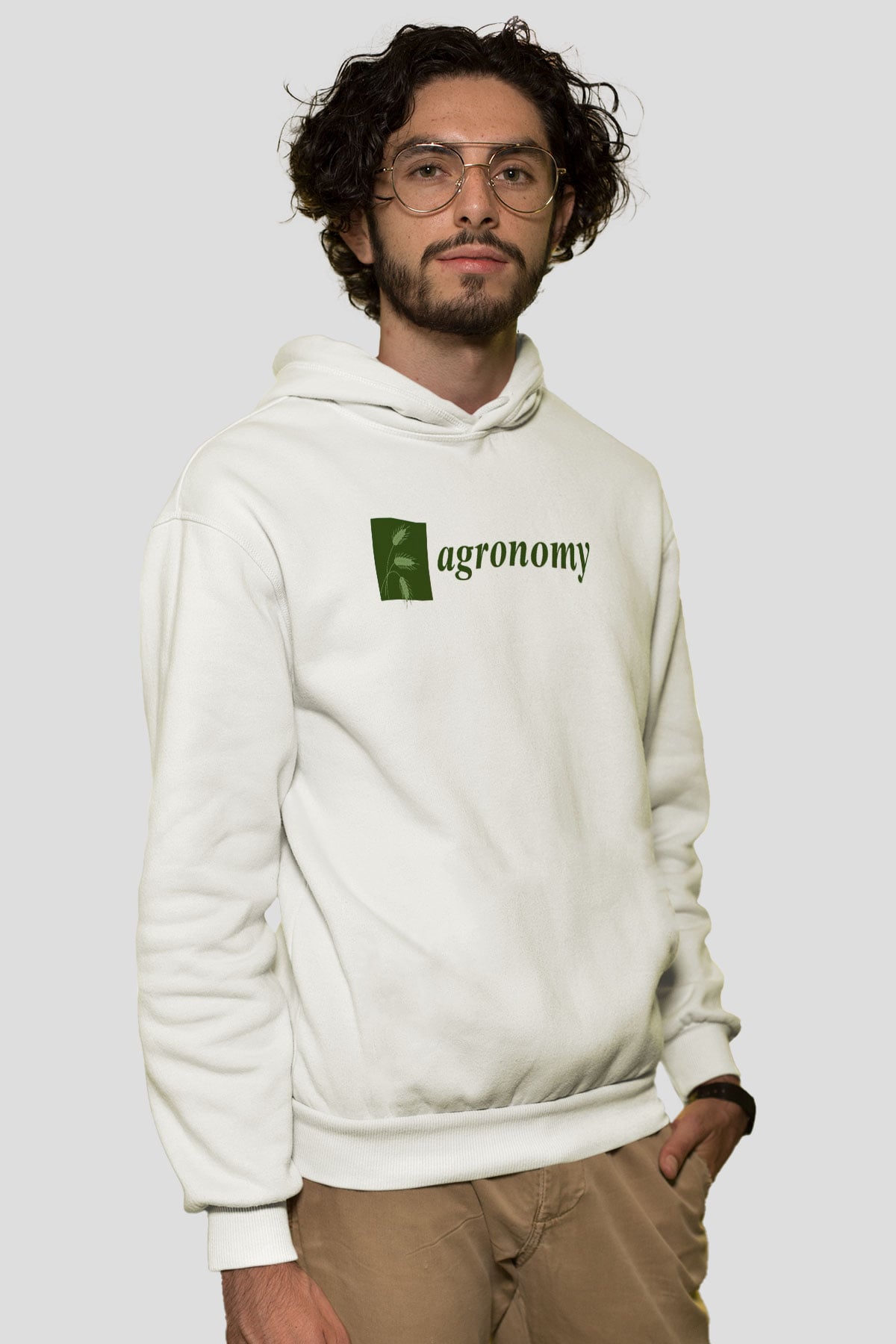 Agronomist Beyaz Unisex Kapüşonlu Sweatshirt