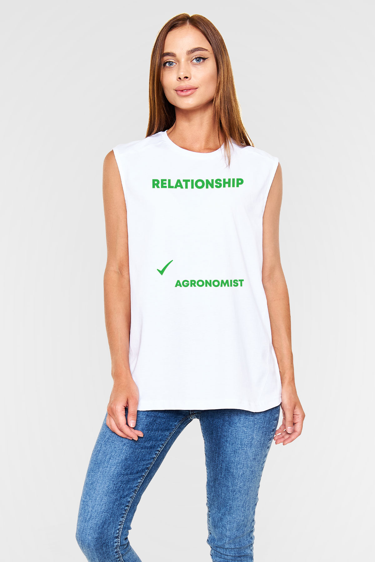Agronomist Beyaz Unisex Kolsuz Tişört