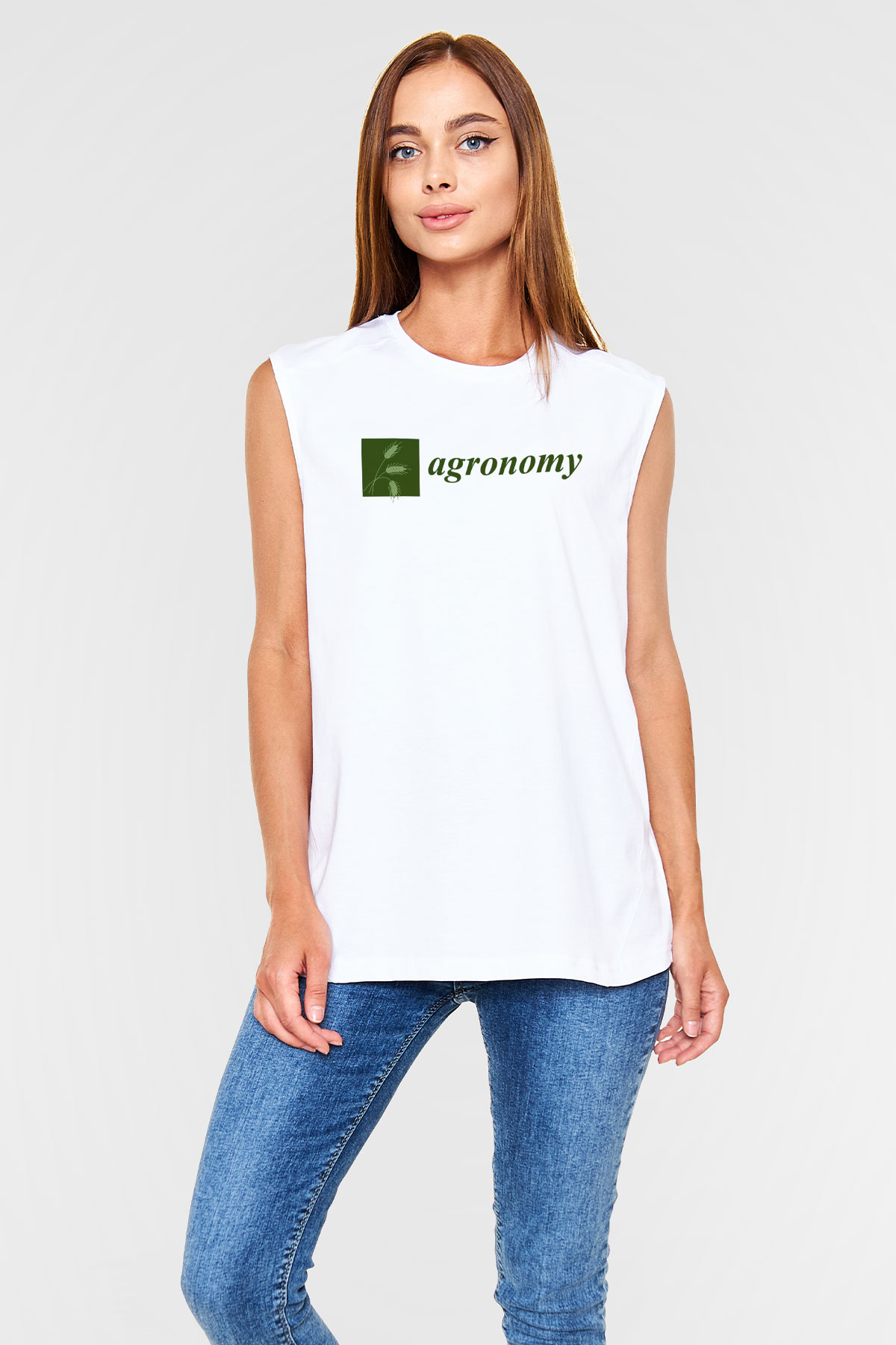 Agronomist Beyaz Unisex Kolsuz Tişört