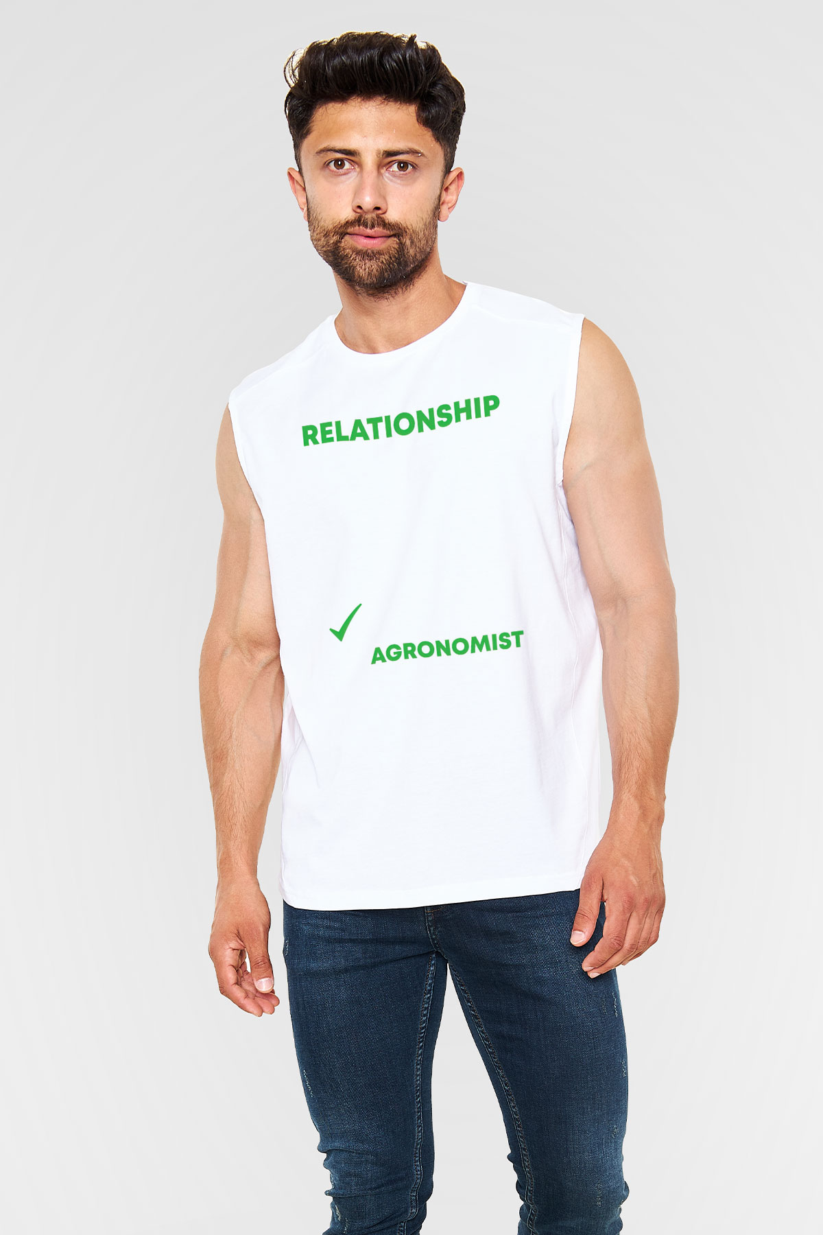 Agronomist Beyaz Unisex Kolsuz Tişört