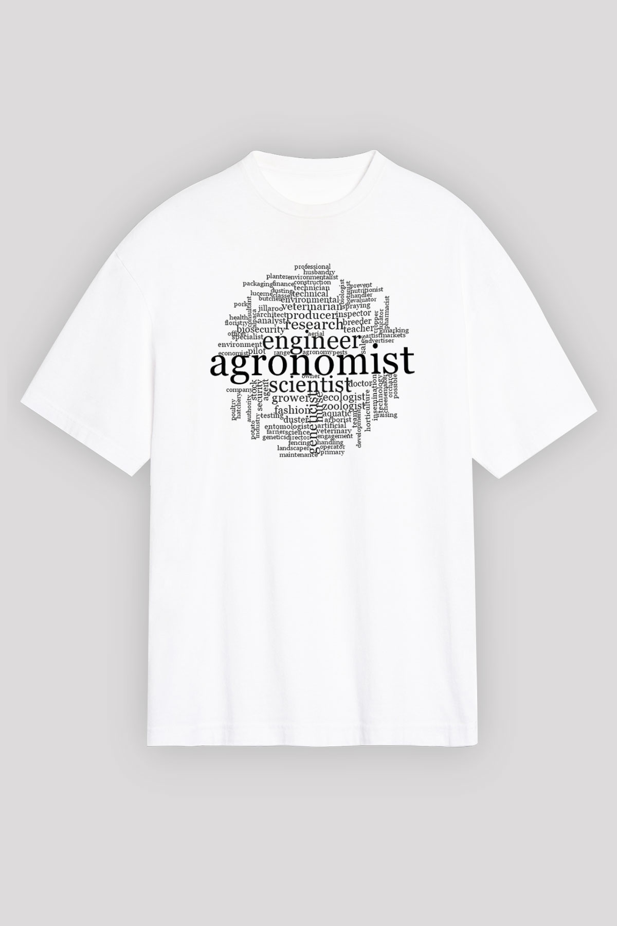Agronomist Beyaz Unisex Oversize Tişört T-Shirt