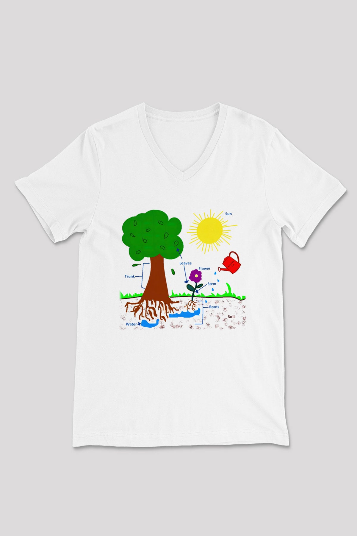Agronomist Beyaz Unisex V Yaka Tişört T-Shirt
