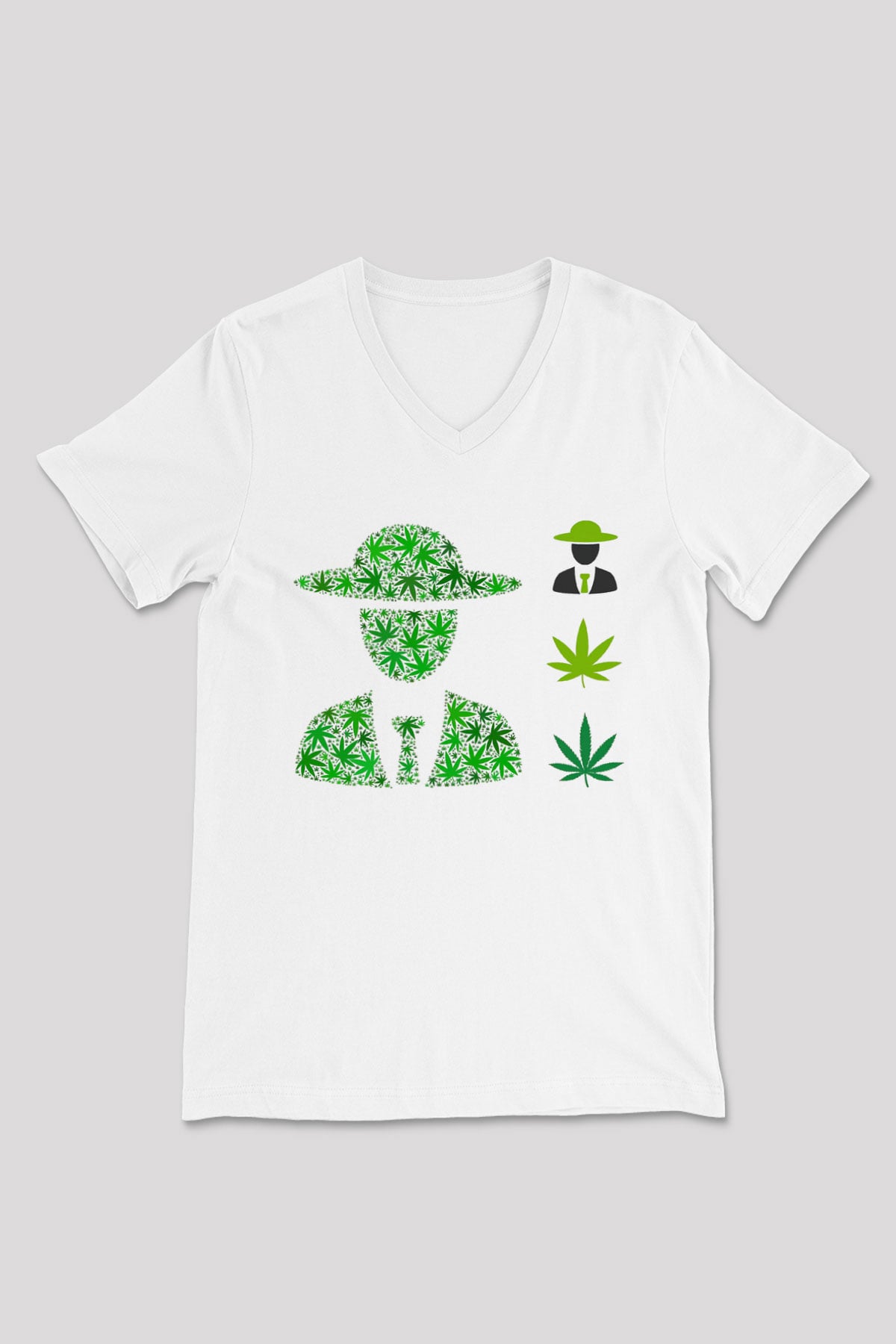 Agronomist Beyaz Unisex V Yaka Tişört