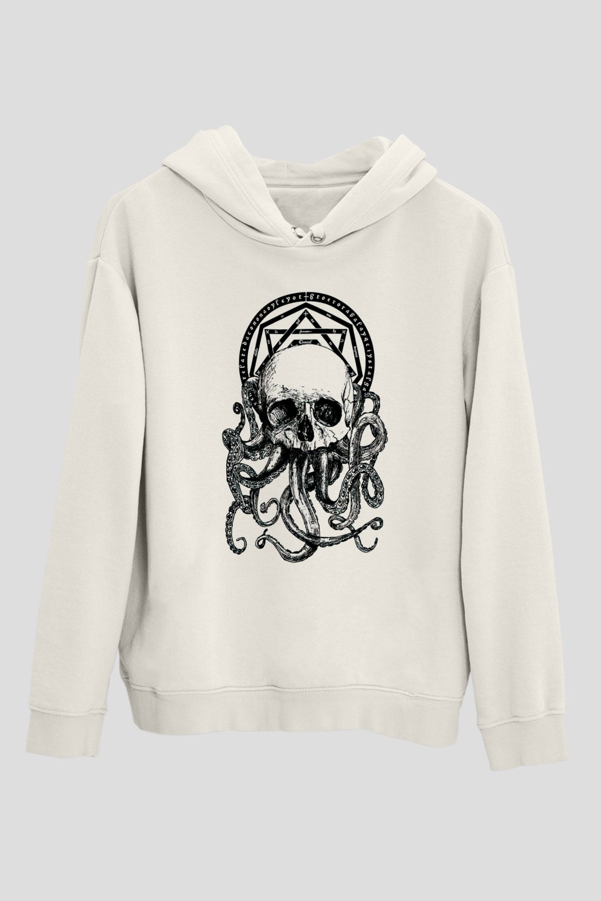 Ahtapot KurukafaBeyaz  Unisex Hoodie