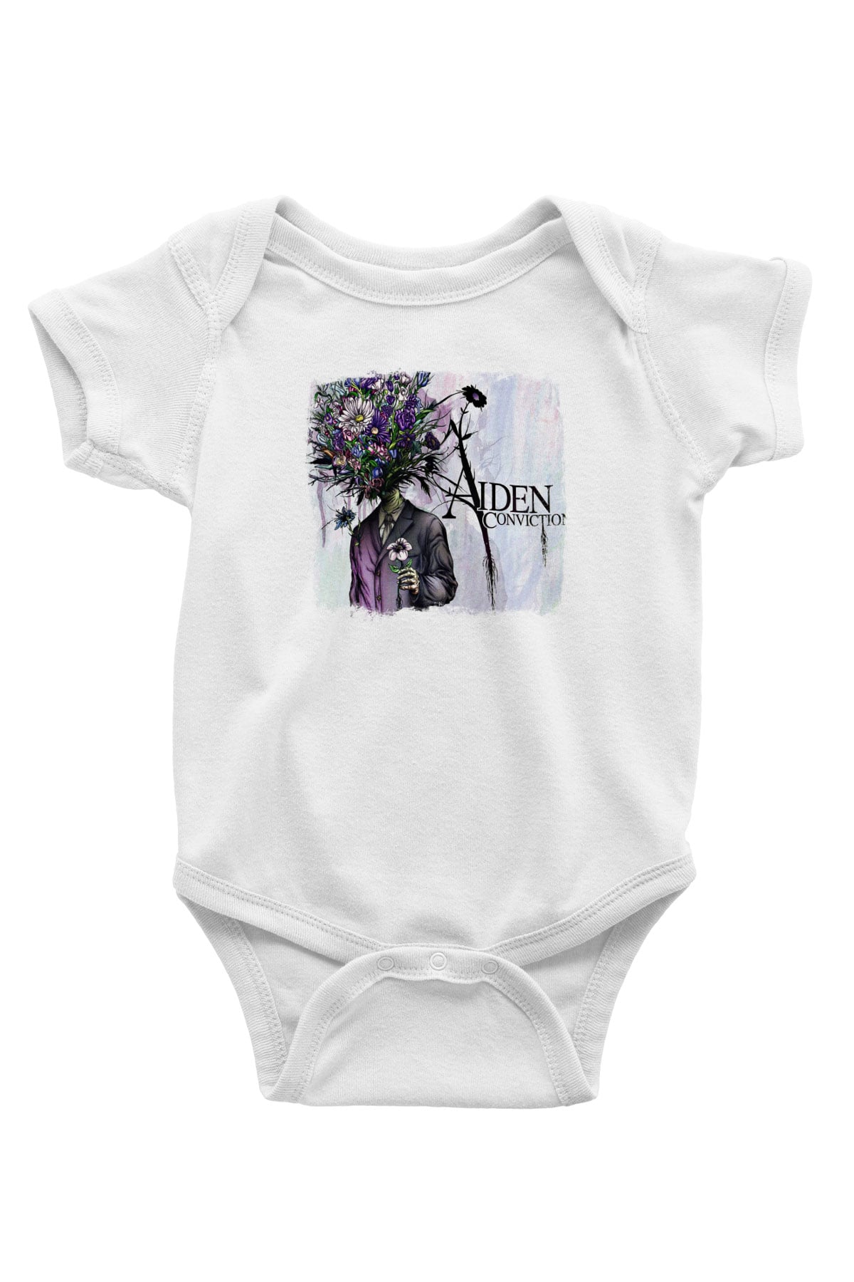 Aiden Baskılı Unisex Beyaz Bebek Body - Zıbın