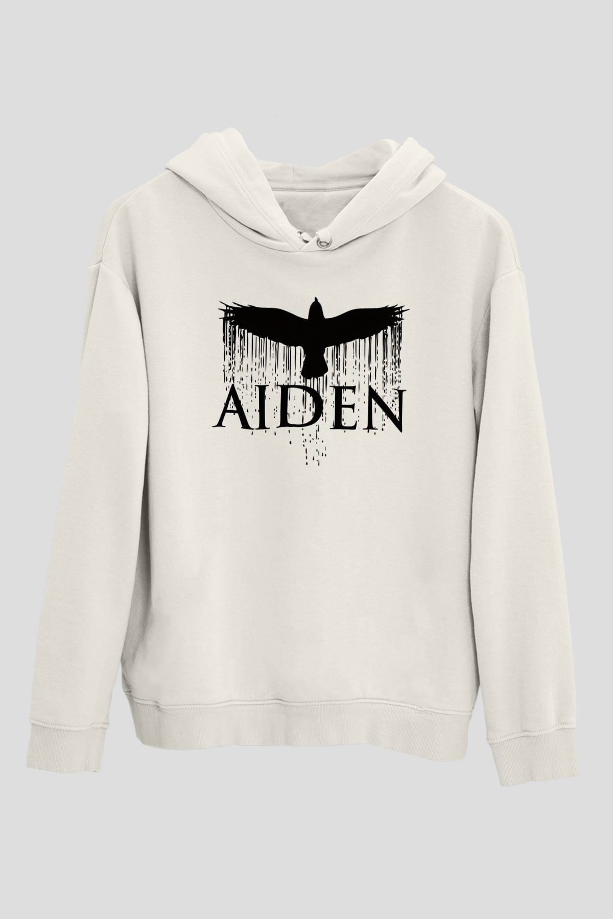 Aiden Beyaz Unisex Kapşonlu Sweatshirt