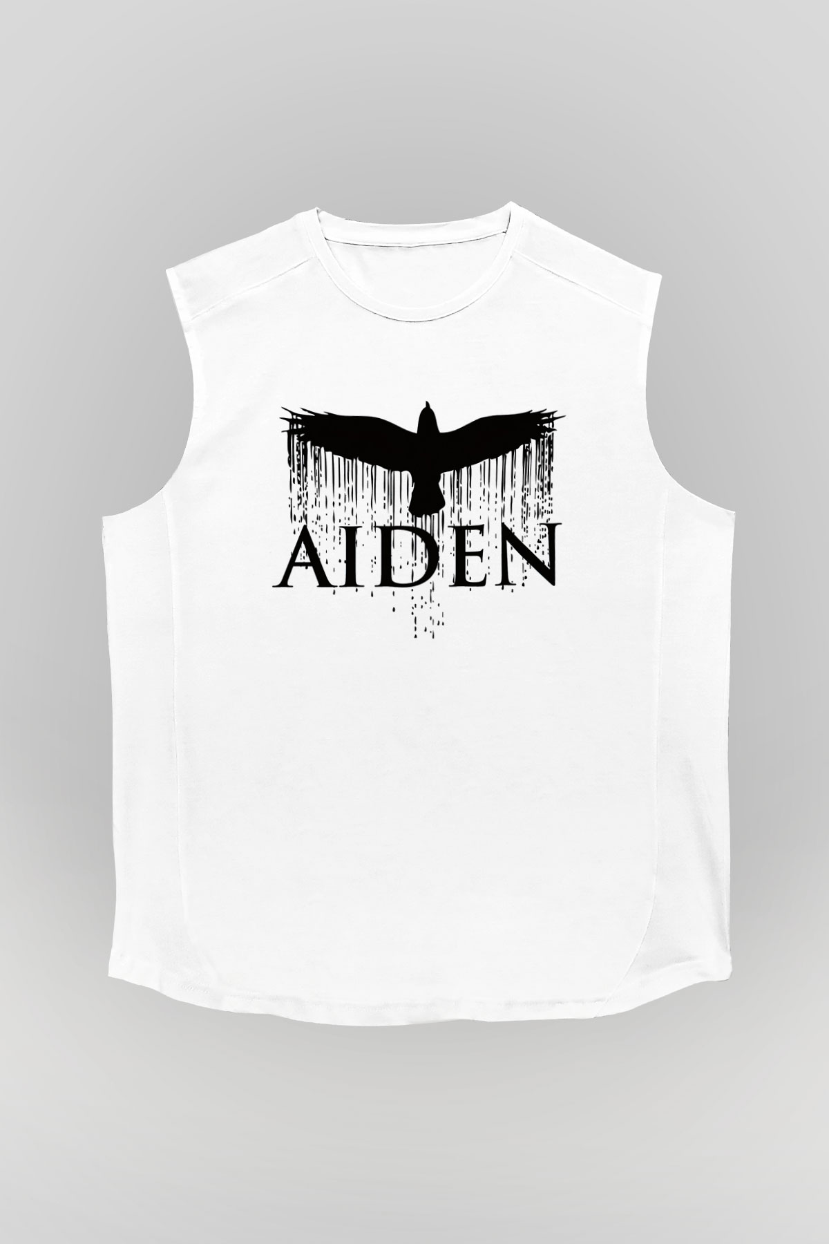 Aiden Beyaz Unisex Kolsuz Tişört