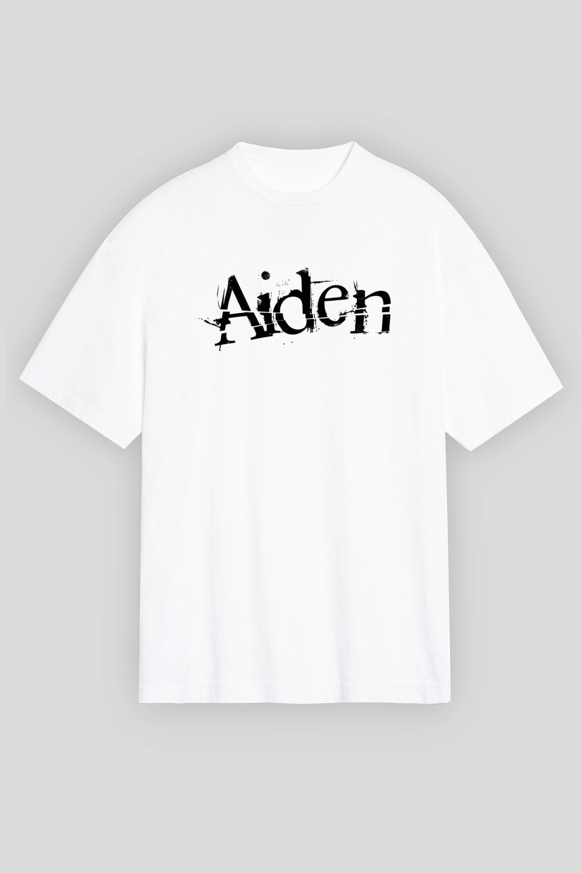 Aiden Beyaz Unisex Oversize Tişört T-Shirt