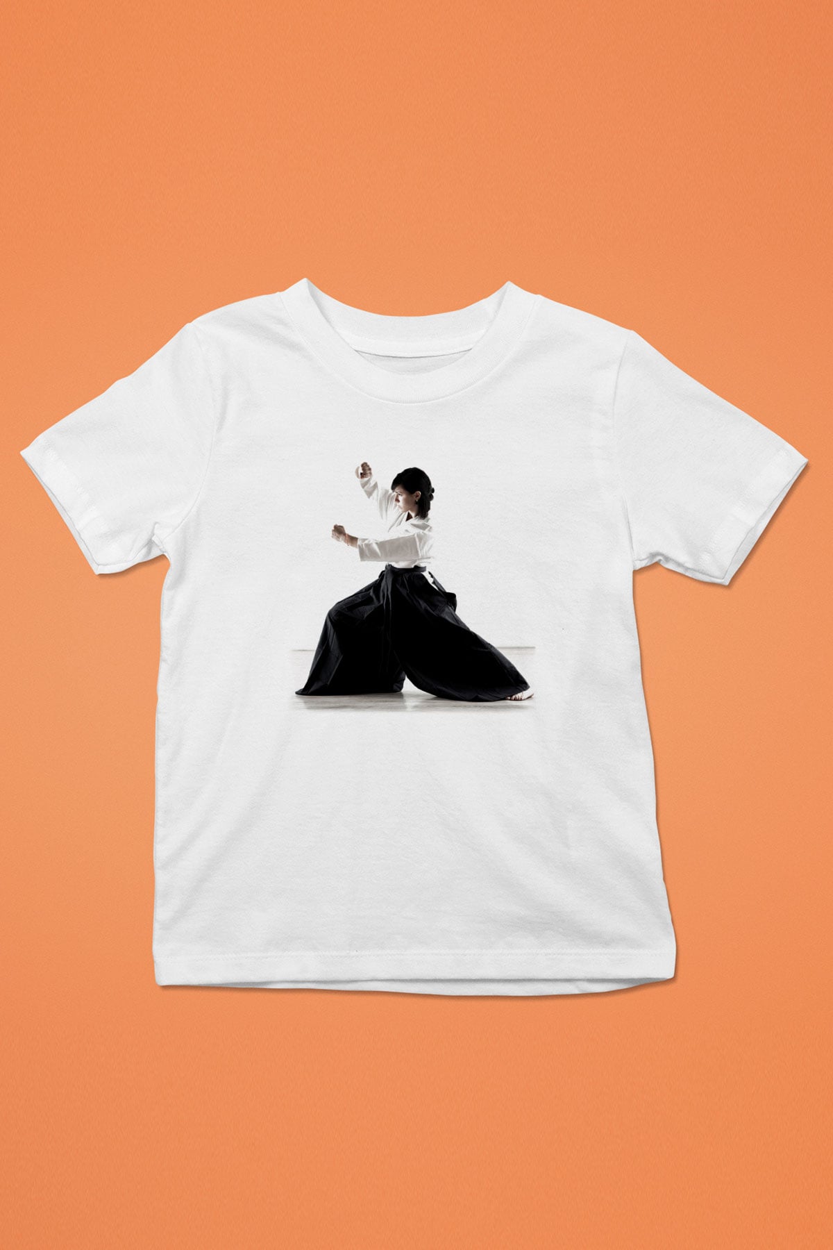 Aikido Baskılı Beyaz Unisex Çocuk Tişört