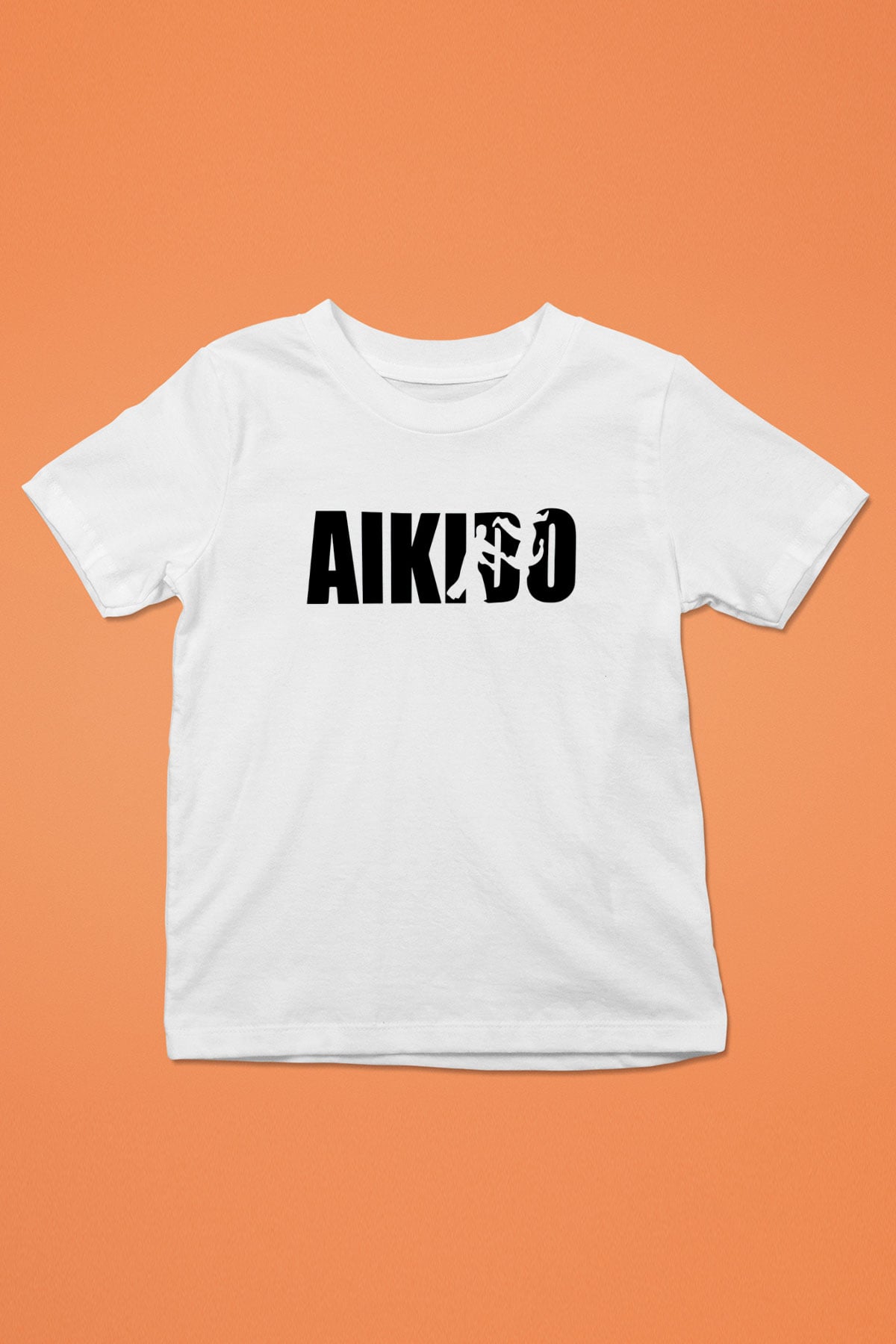 Aikido Baskılı Beyaz Unisex Çocuk Tişört