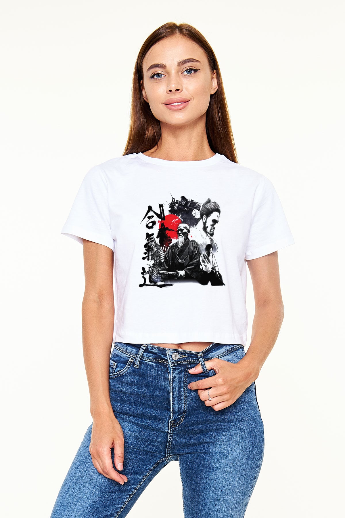 Aikido Beyaz Croptop Tişört