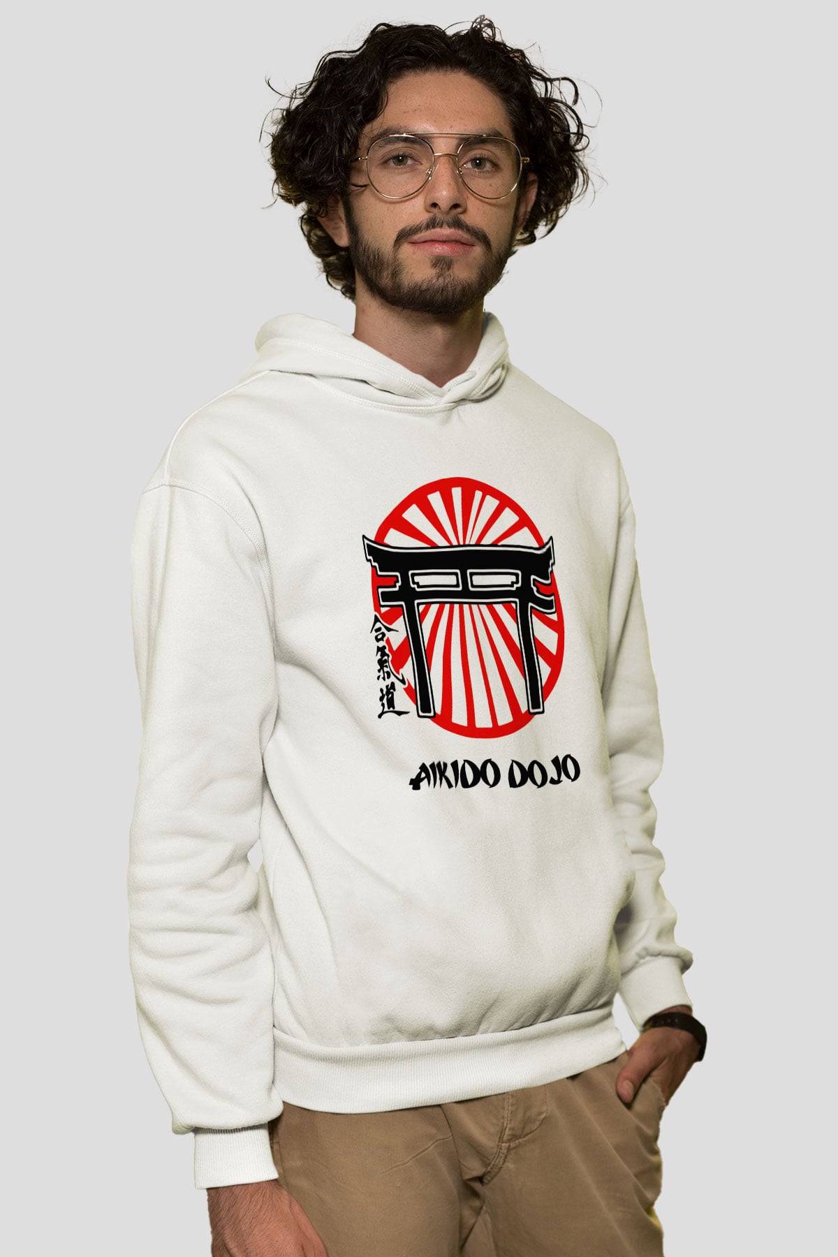 Aikido Beyaz Unisex Hoodie