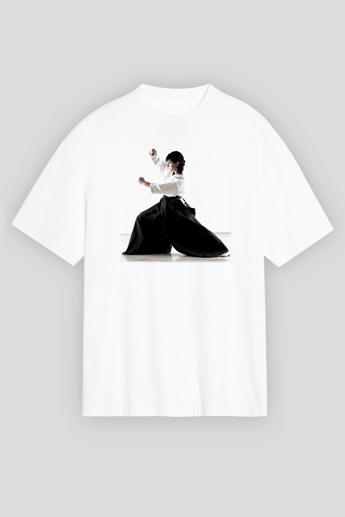 Aikido Beyaz Unisex Oversize Tişört T-Shirt
