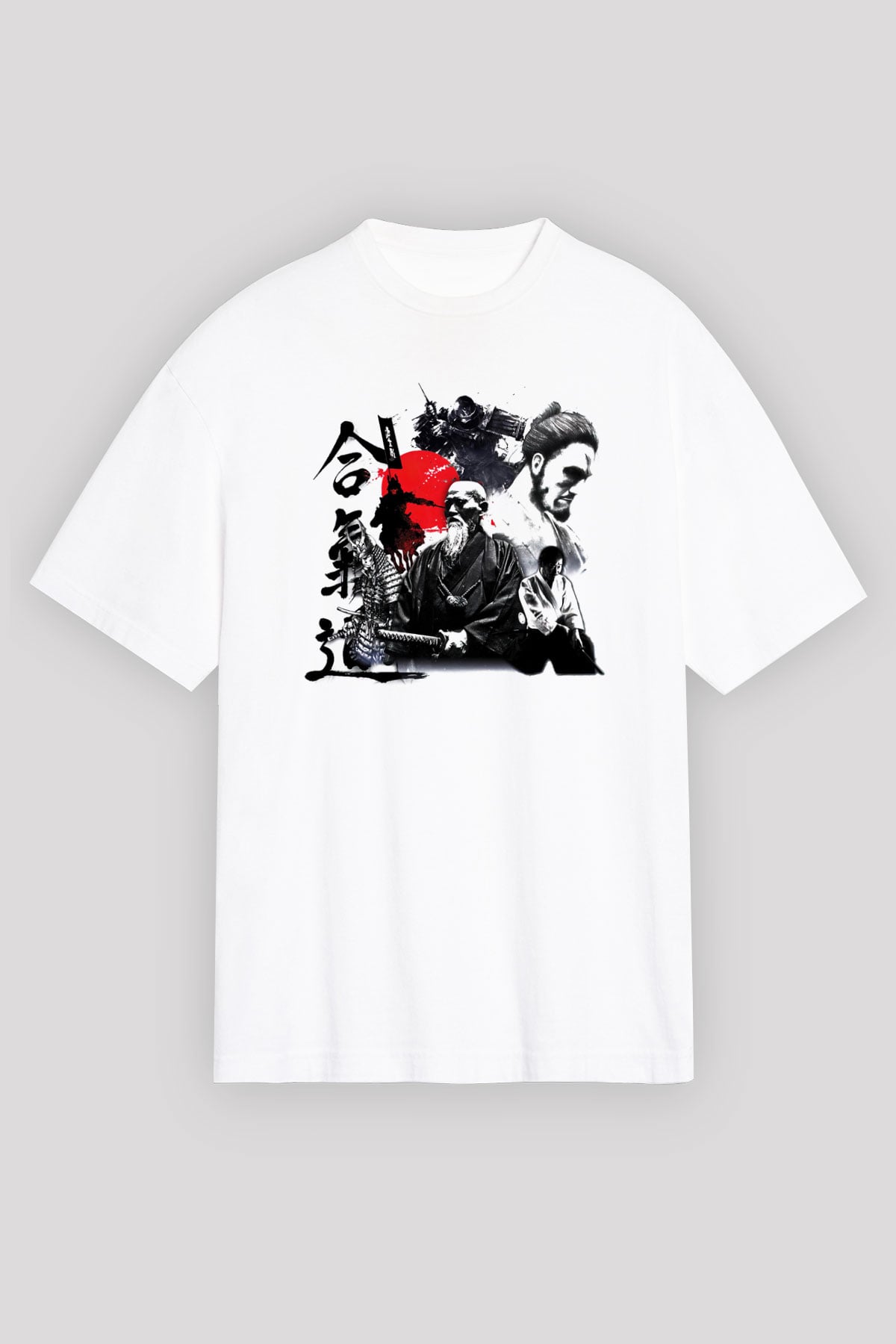 Aikido Beyaz Unisex Oversize Tişört T-Shirt