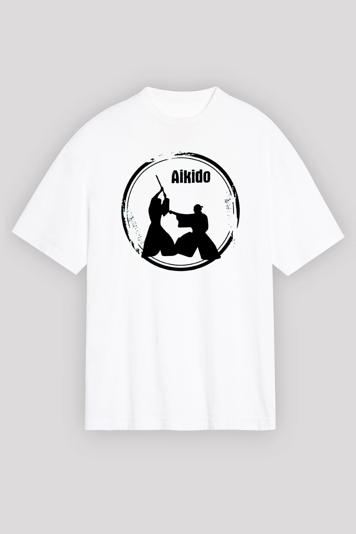 Aikido Beyaz Unisex Oversize Tişört T-Shirt