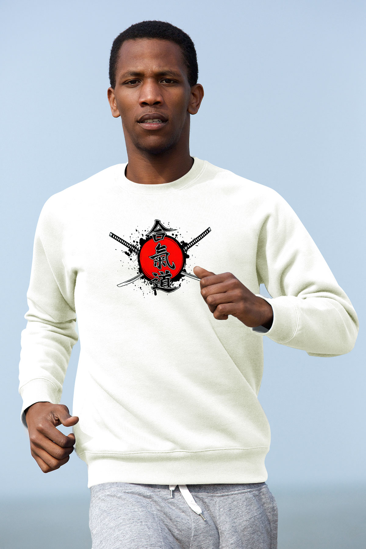 Aikido Beyaz Unisex Sweatshirt