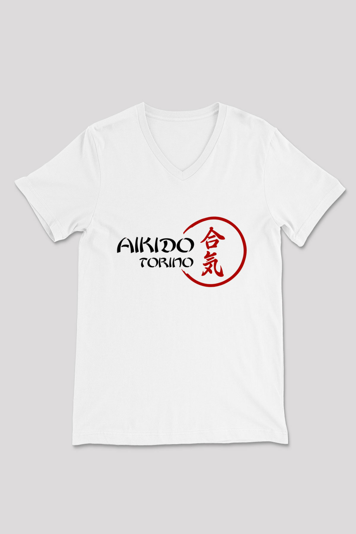 Aikido Beyaz Unisex V Yaka Tişört T-Shirt