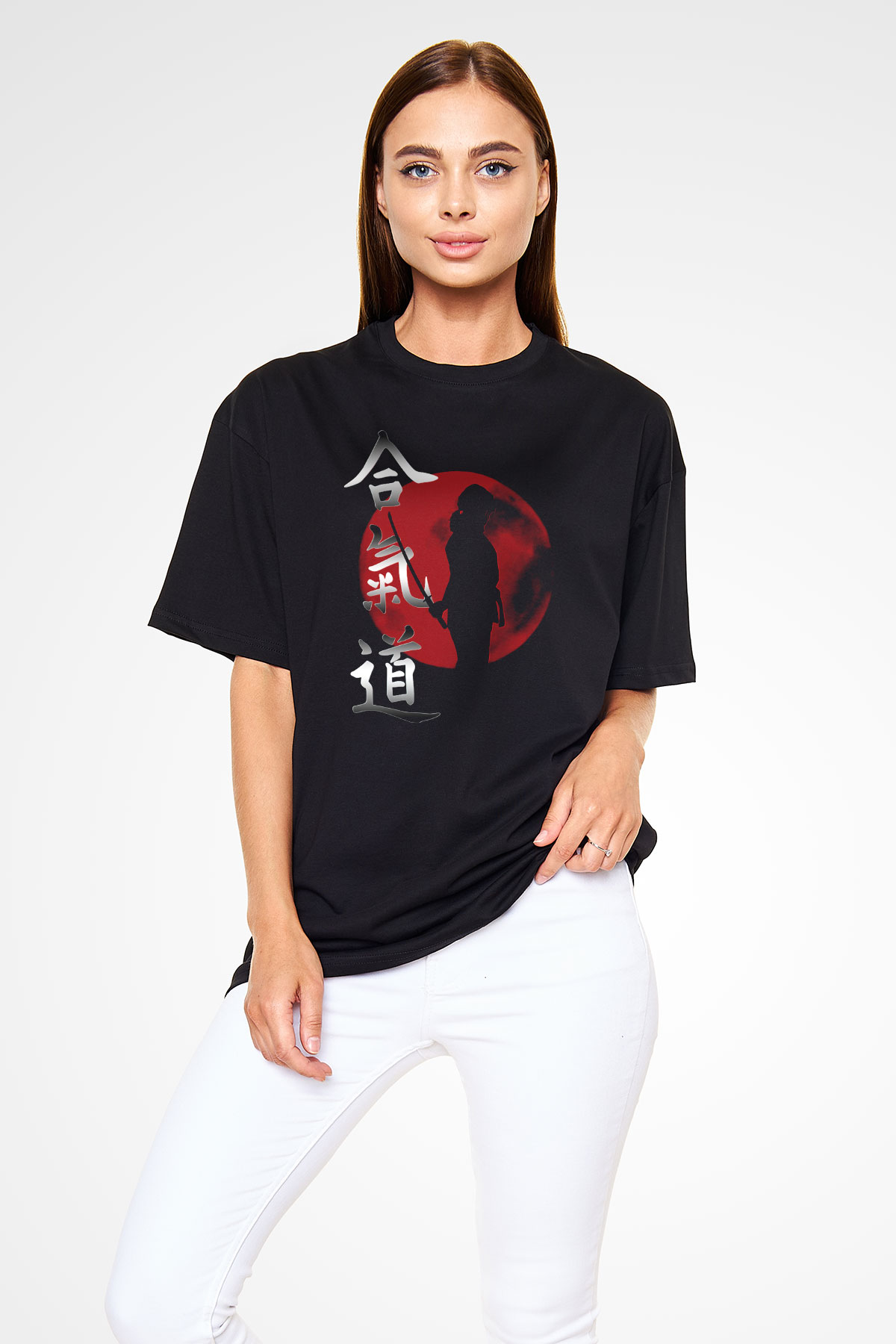Aikido Siyah Unisex Oversize Tişört T-Shirt