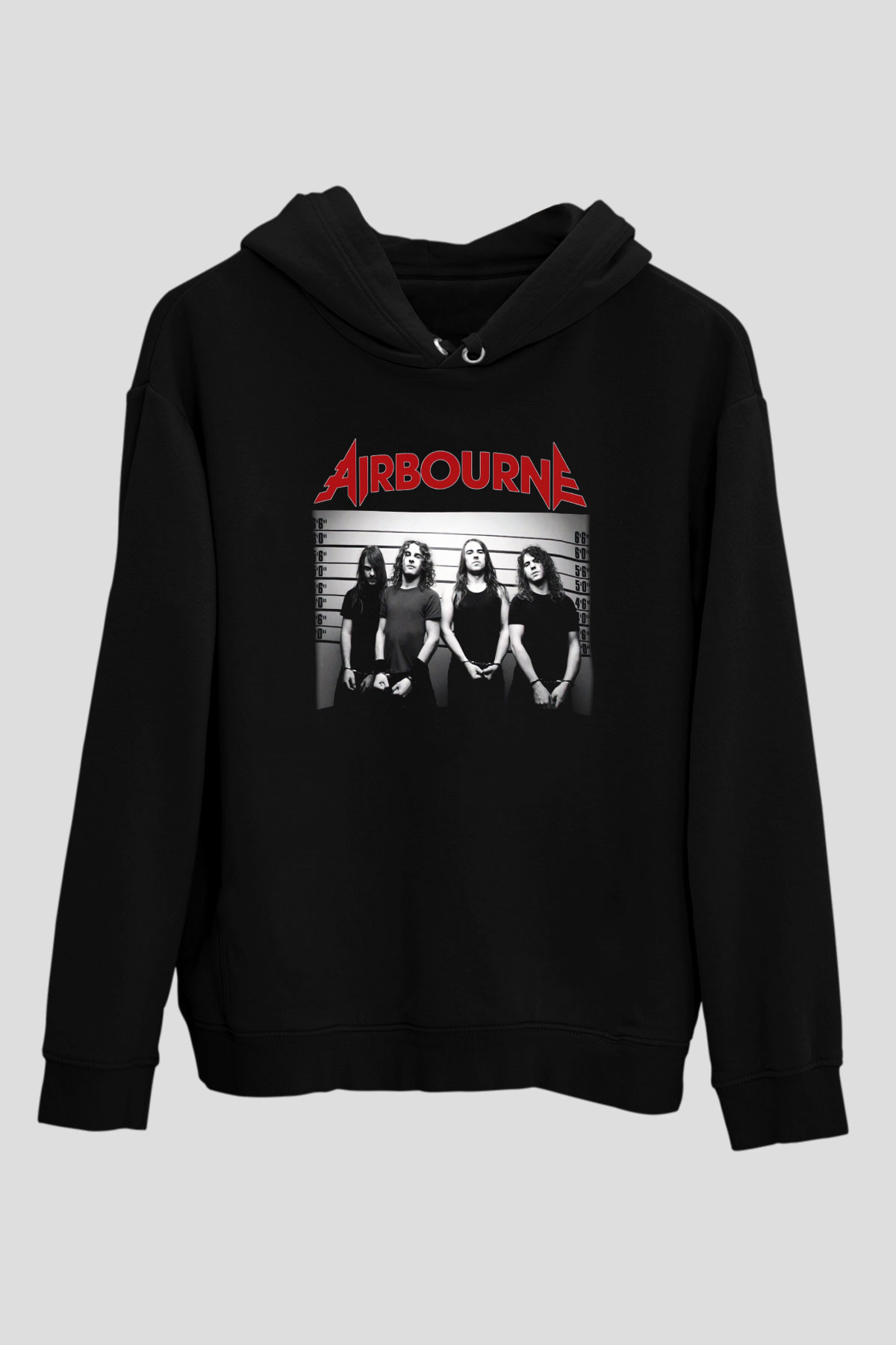 Airbourne Siyah Unisex Kapüşonlu Sweatshirt