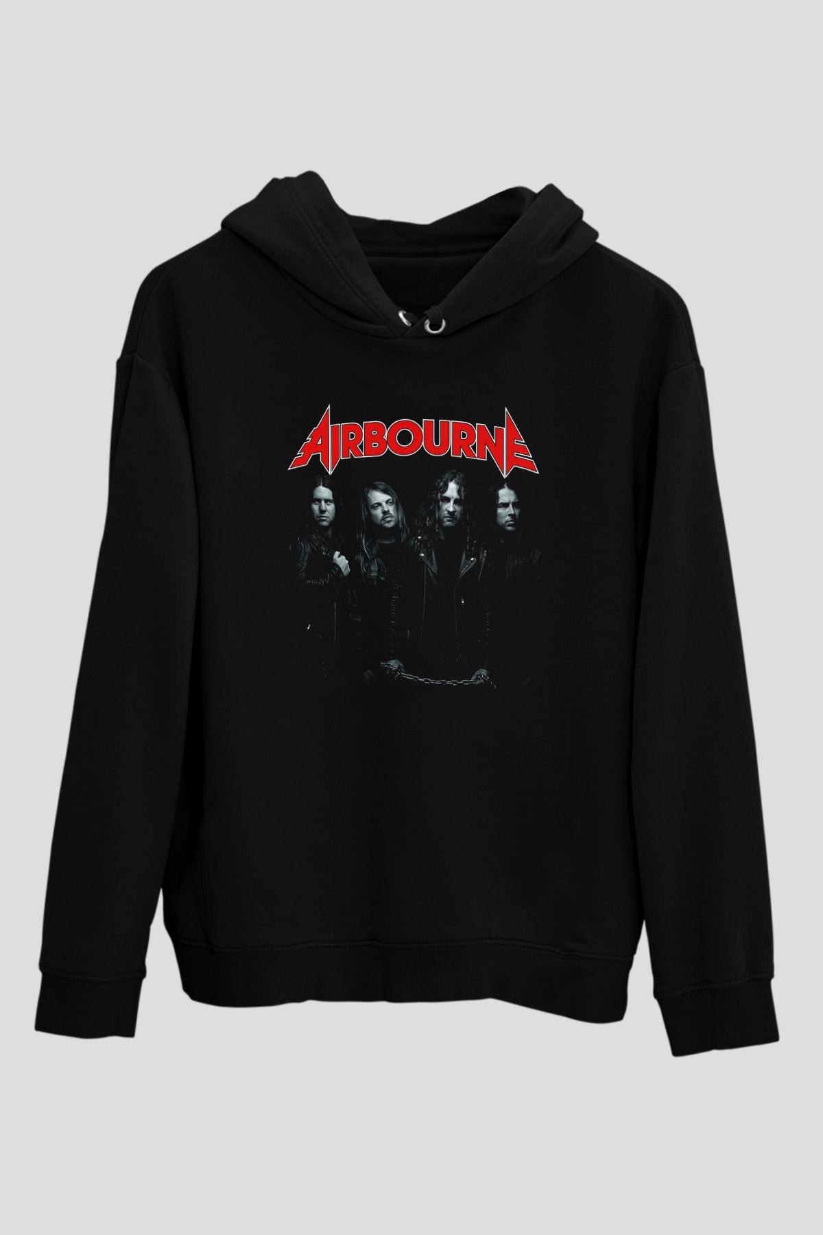 Airbourne Siyah Unisex Kapüşonlu Sweatshirt